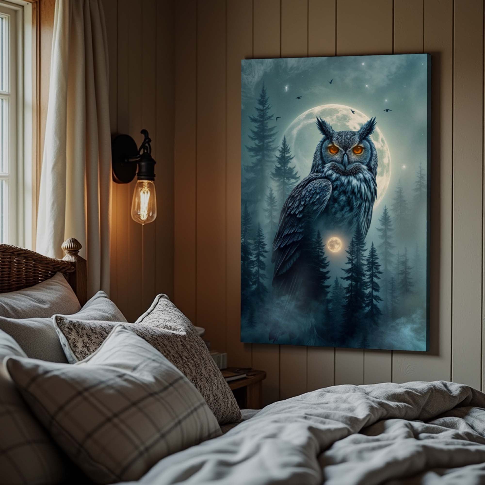 Owl Double Exposure Wall Art II on sale at MyriadMart