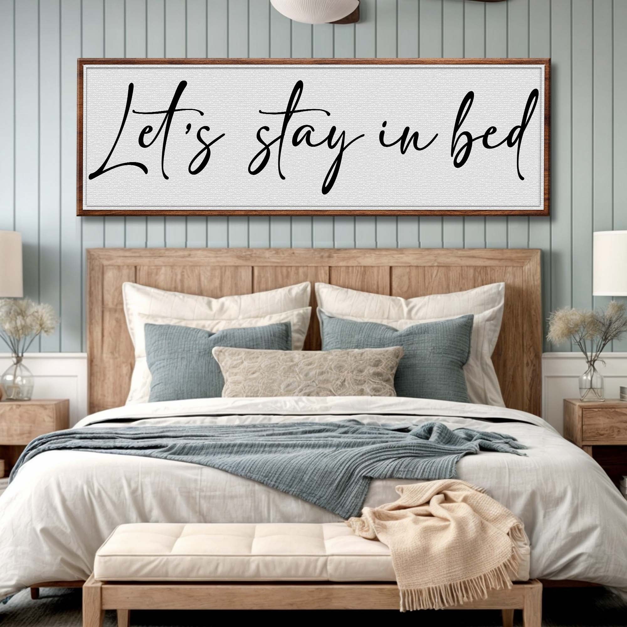 Let's Stay in Bed Bedroom Sign II on sale at MyriadMart