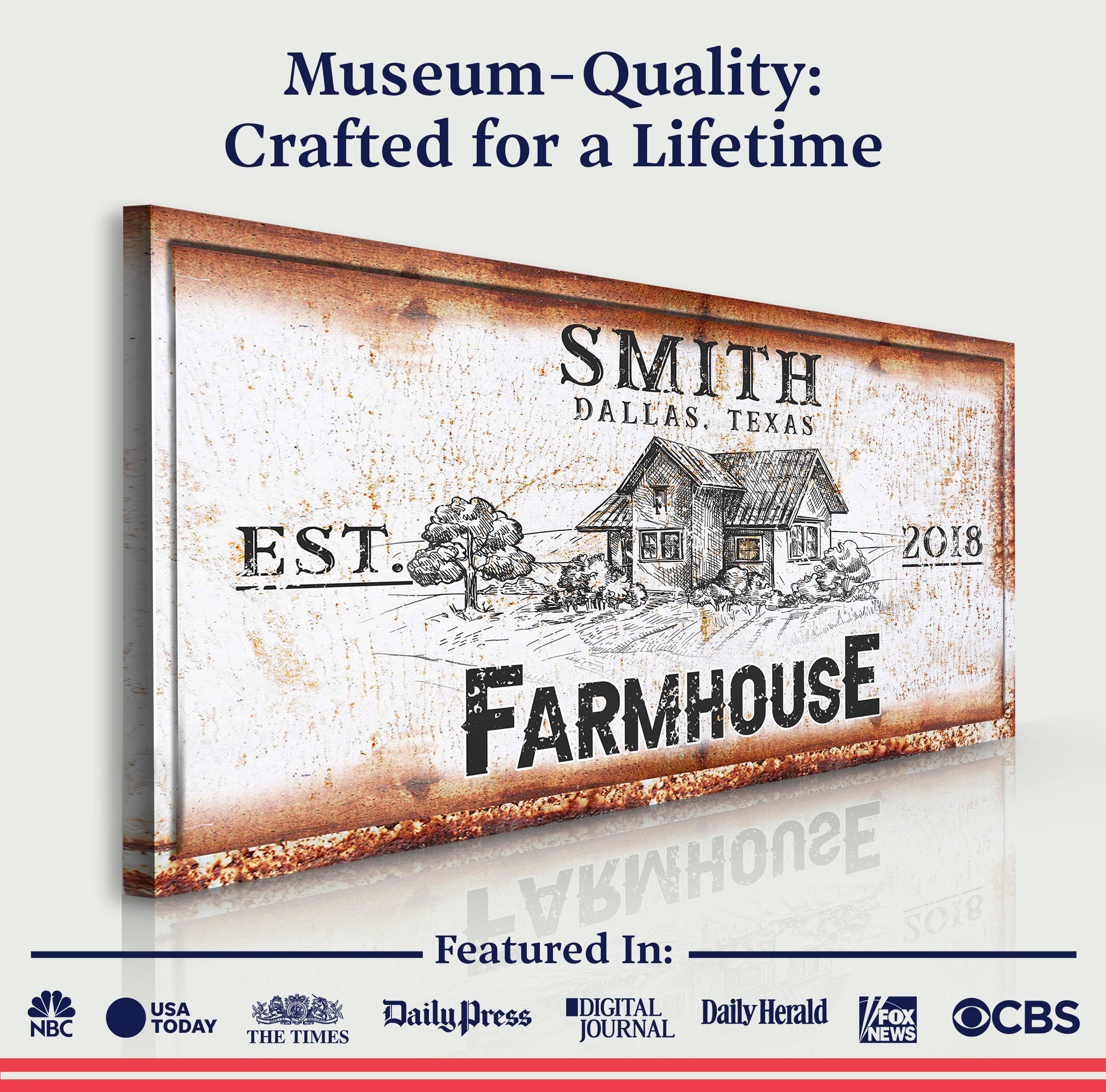 Rustic Farmhouse Personalized Sign III on sale at MyriadMart