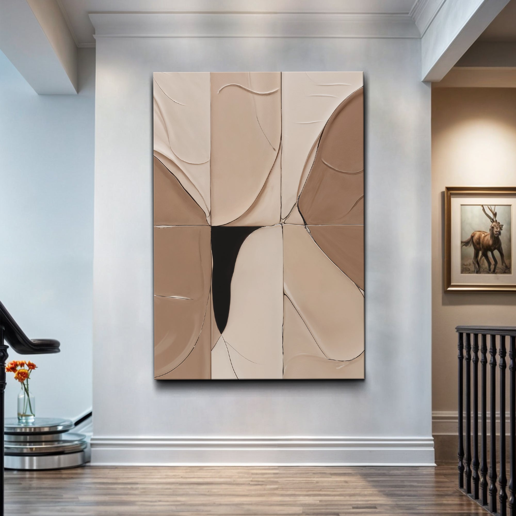 Neutral Abstract Boho Impasto Wall Art on sale at MyriadMart