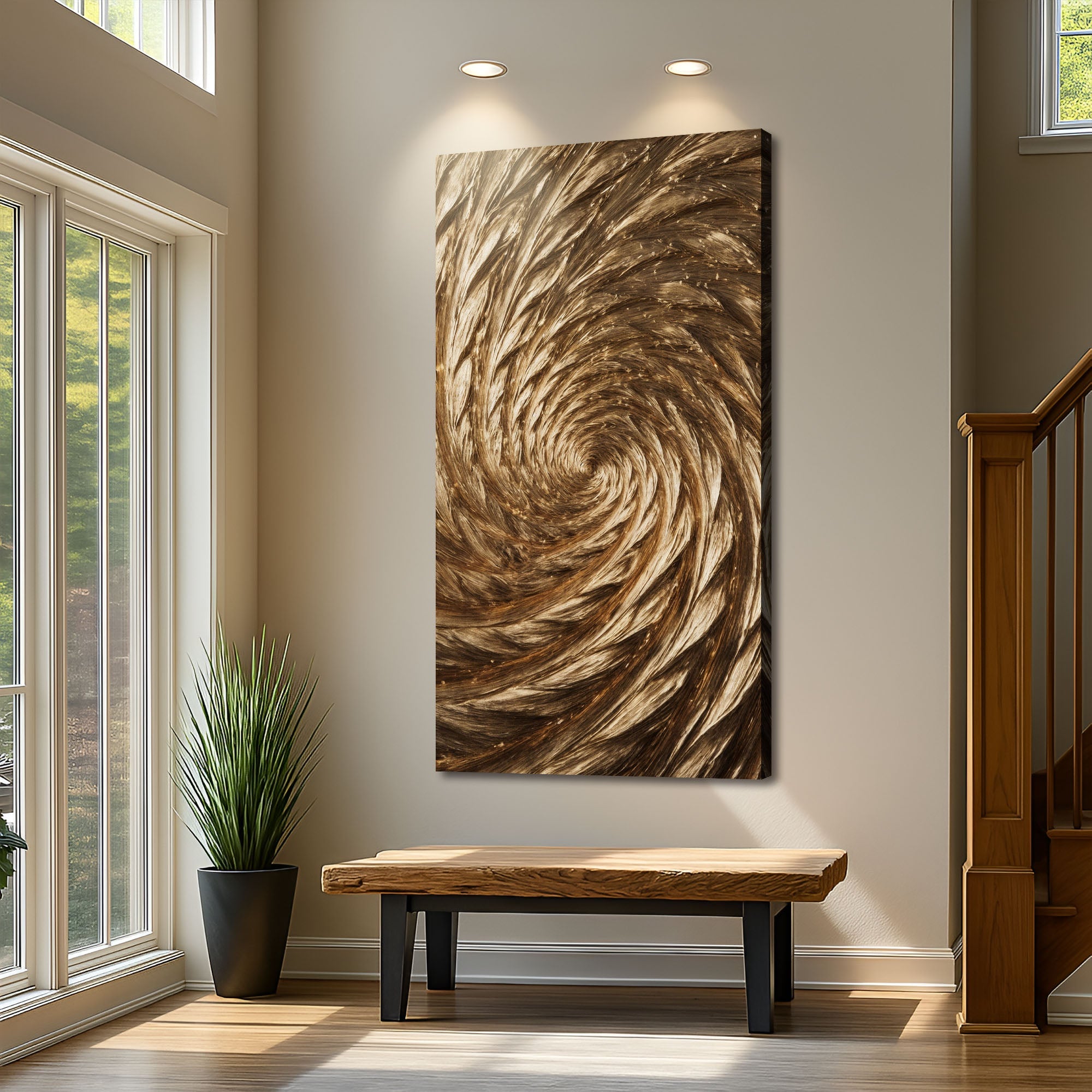 Gold Spiral Abstract Wall Art on sale at MyriadMart