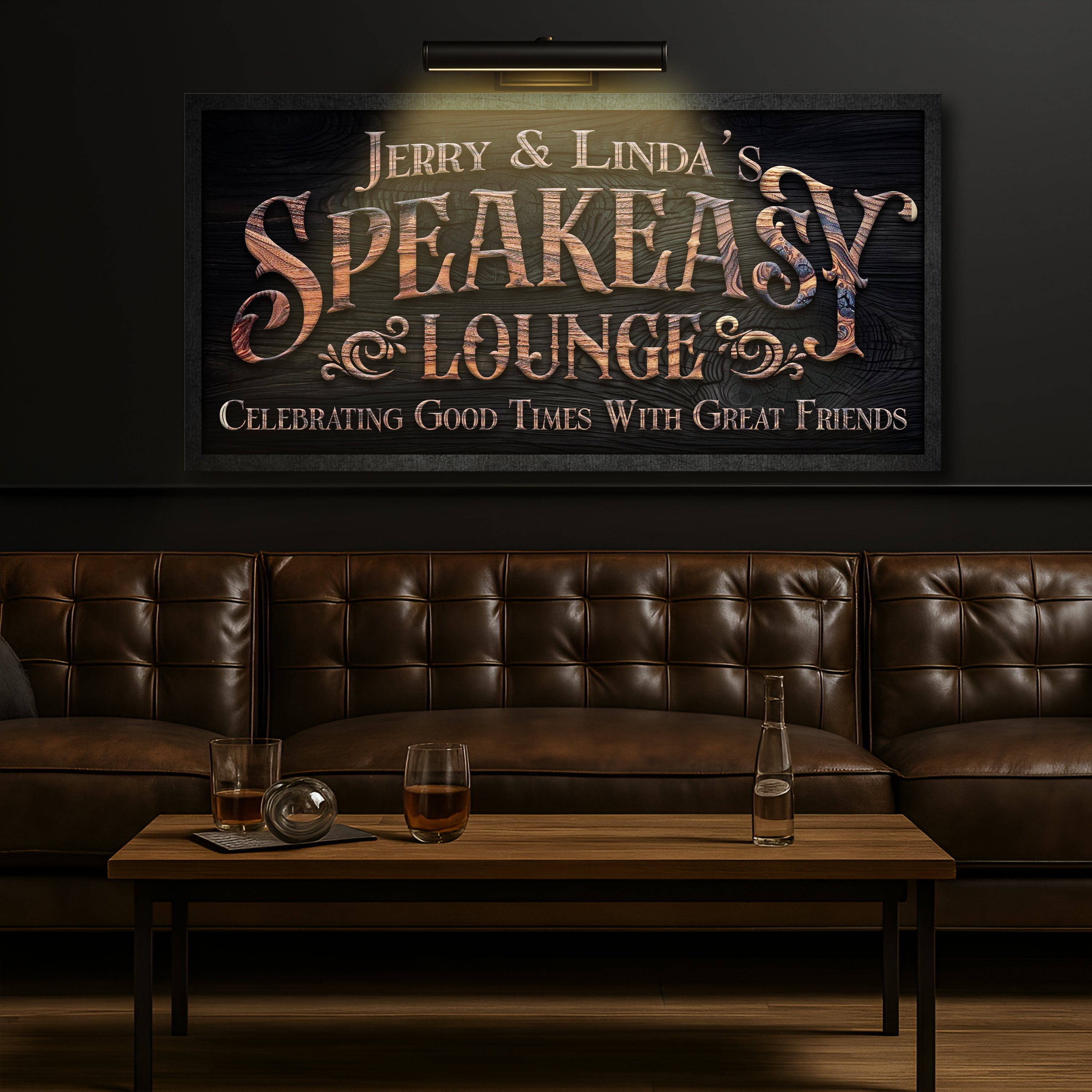 Speakeasy Lounge Wall Sign on sale at MyriadMart