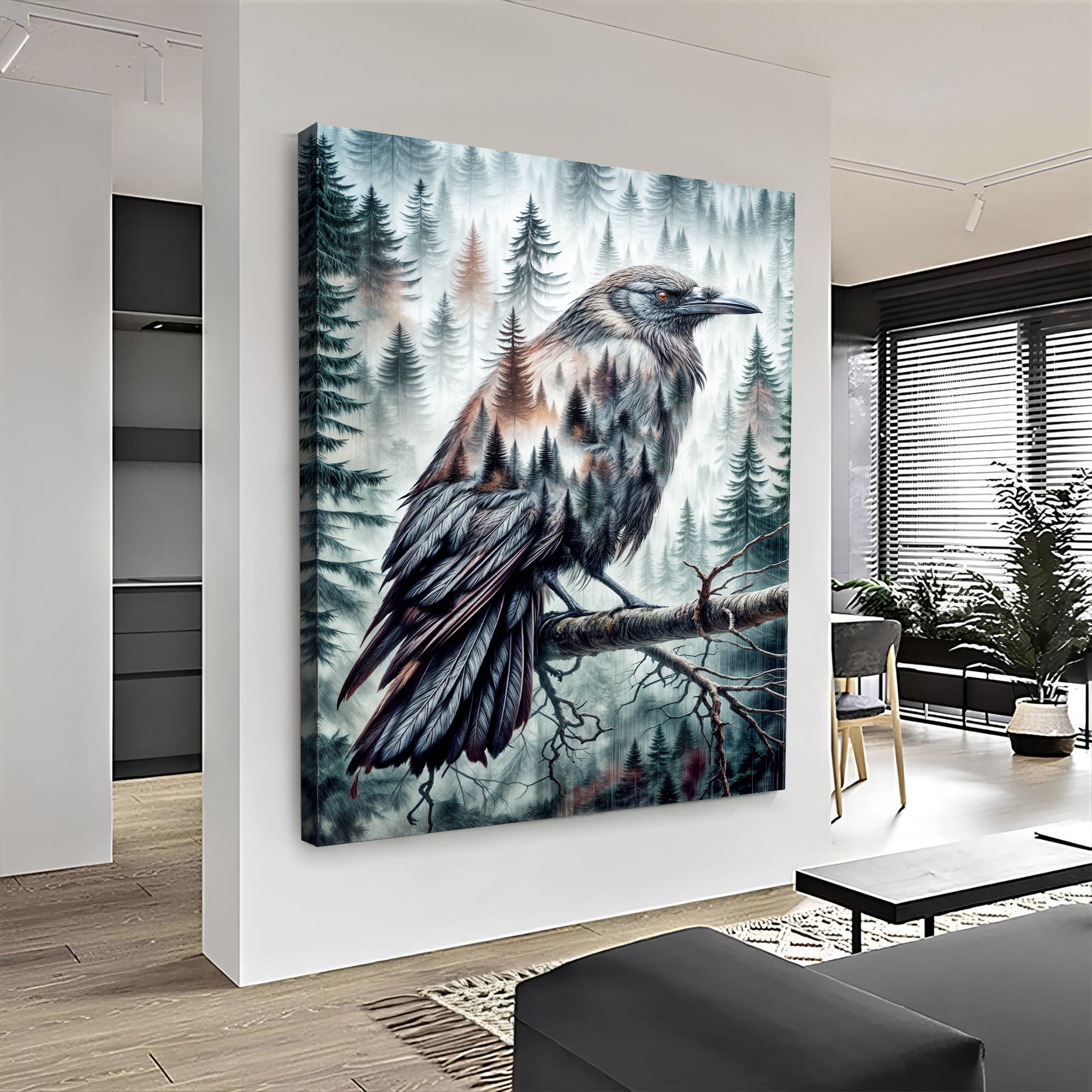 Crow Double Exposure Wall Art on sale at MyriadMart