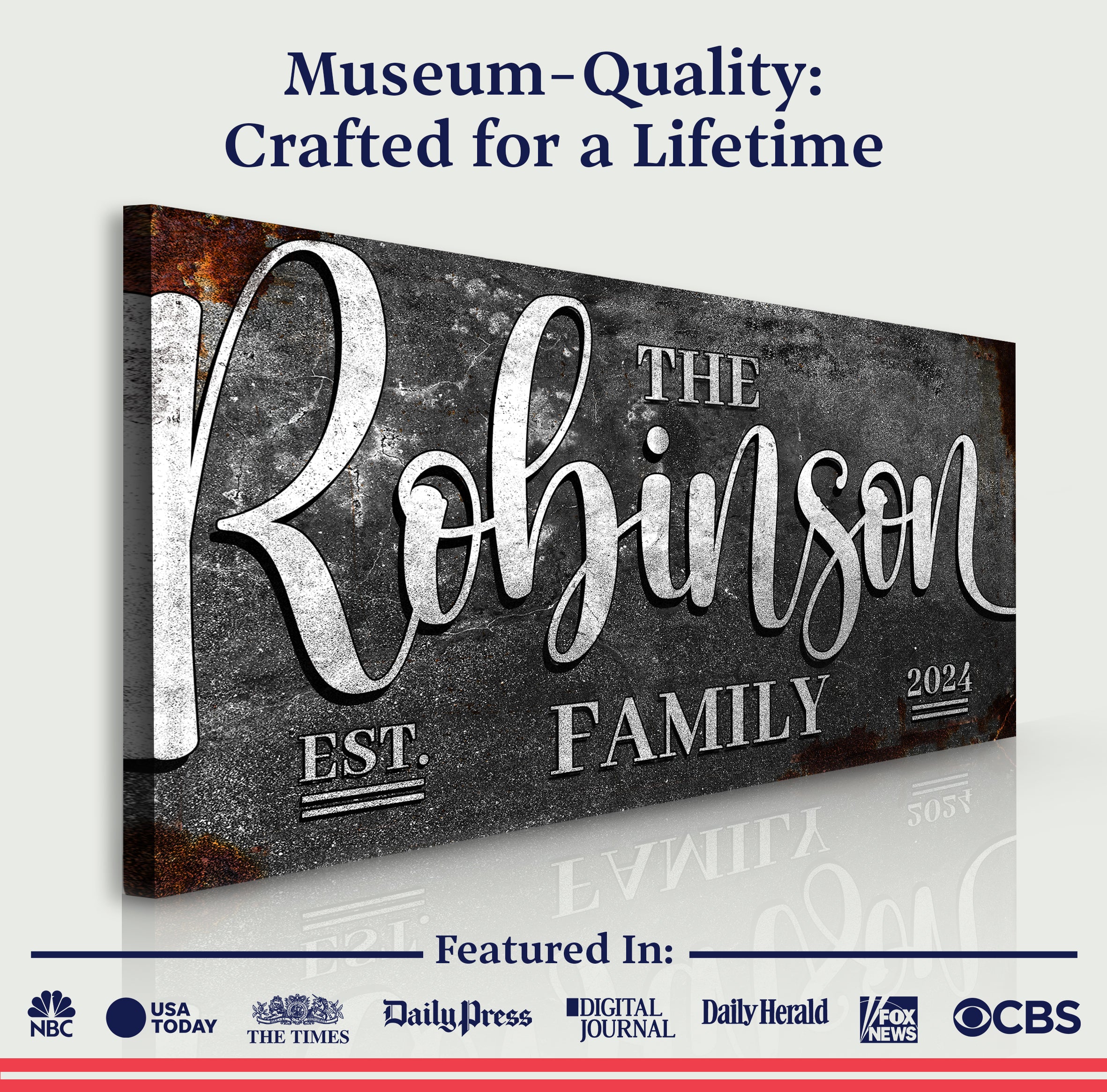Personalized Family Sign on sale at MyriadMart
