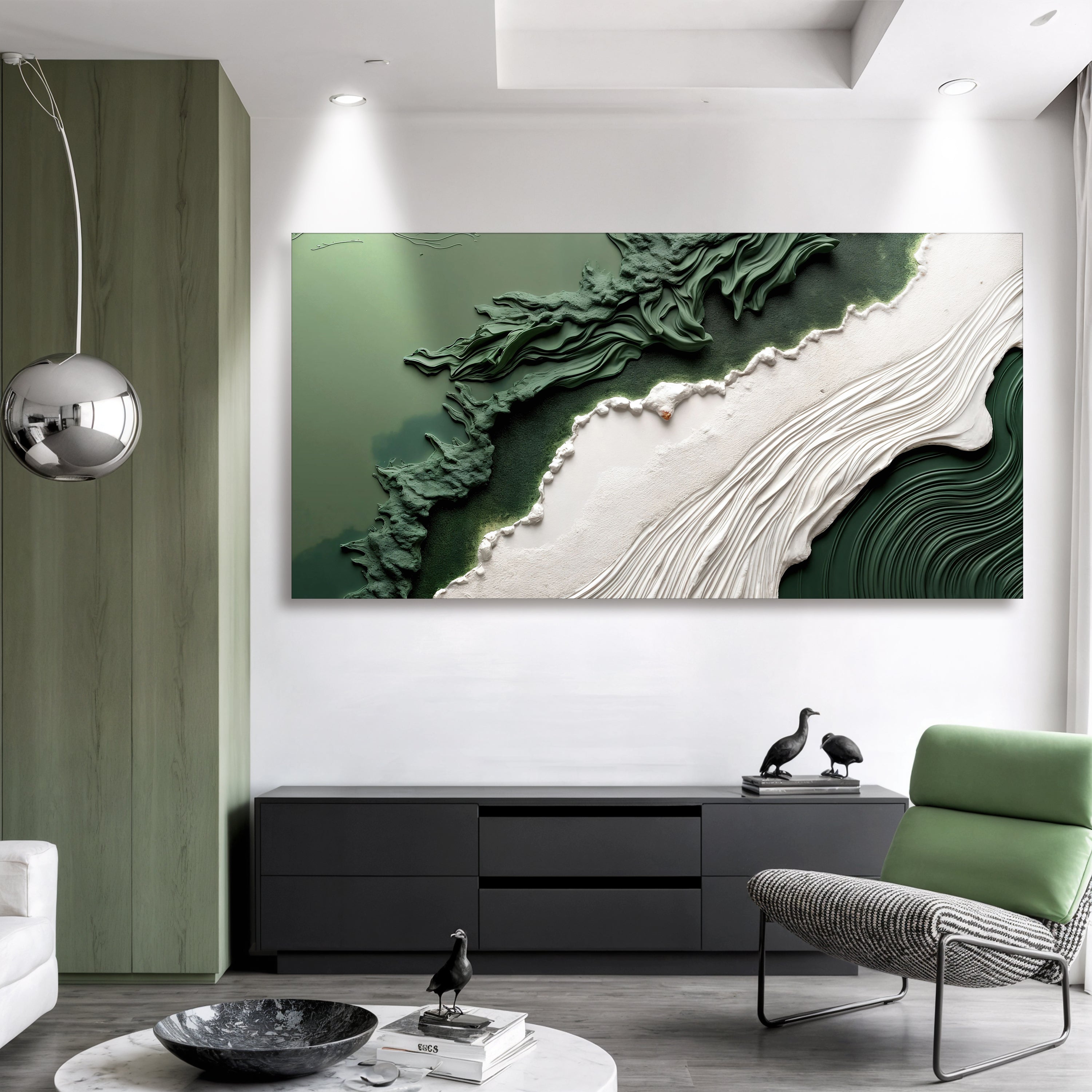 Green Rivers Abstract Wall Art VI on sale at MyriadMart