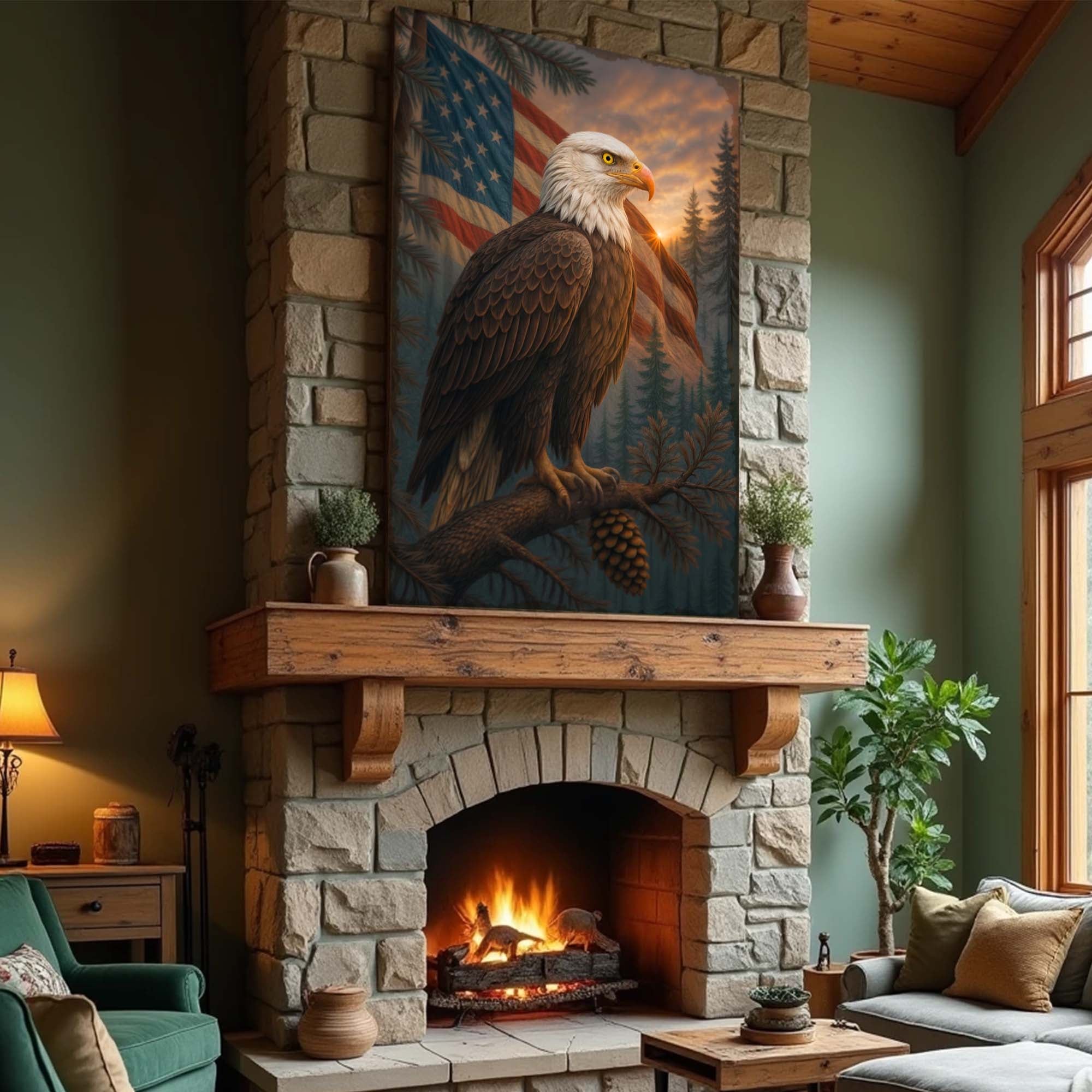 Sentinel of the Pines Eagle Wall Art on sale at MyriadMart