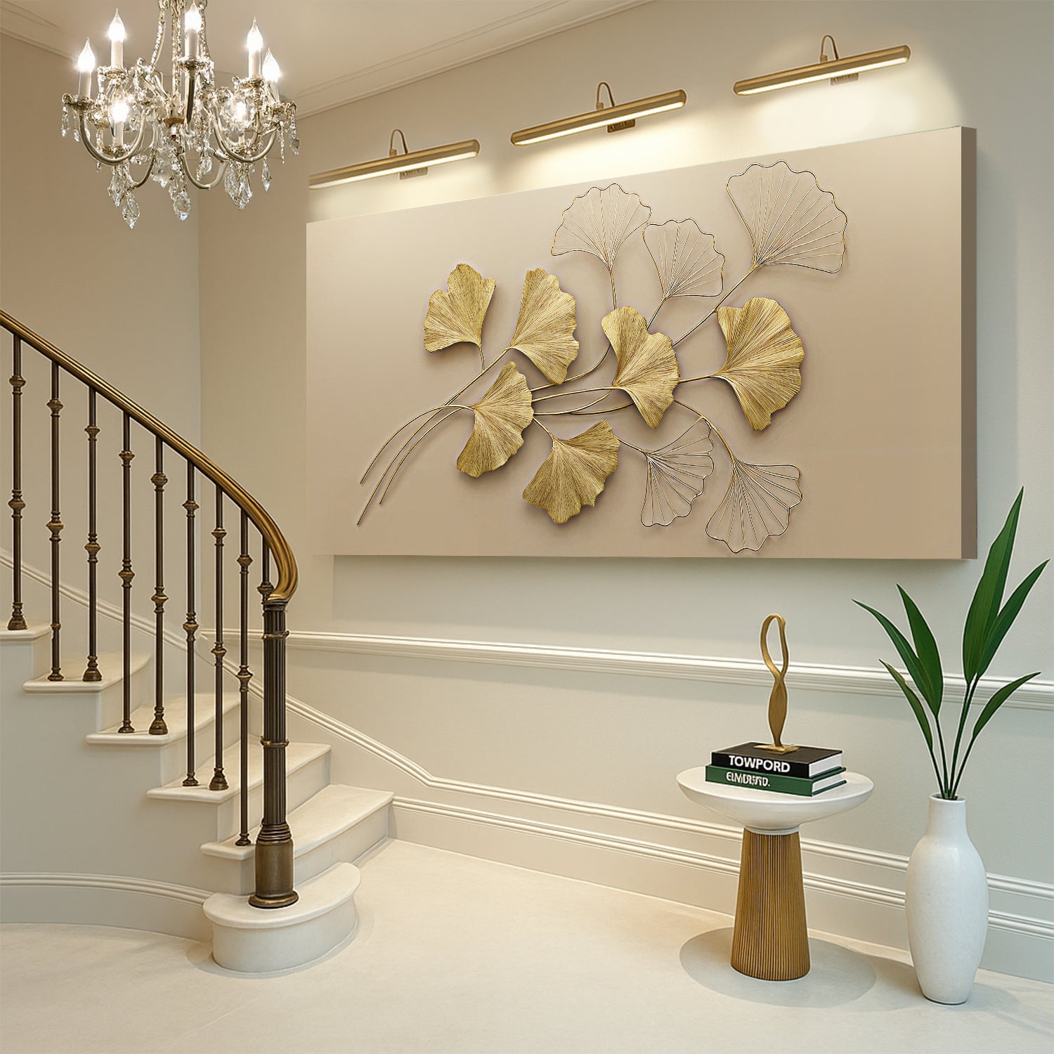 Golden Botanical Wall Art on sale at MyriadMart