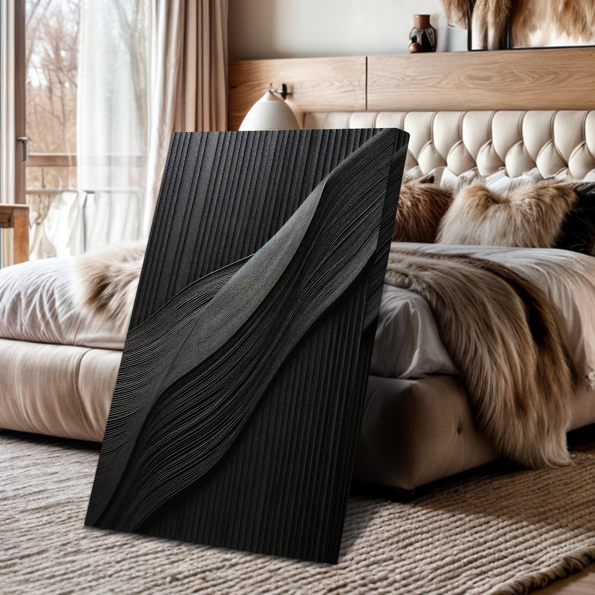 Luxury Black Minimalist Abstract Wall Art on sale at MyriadMart