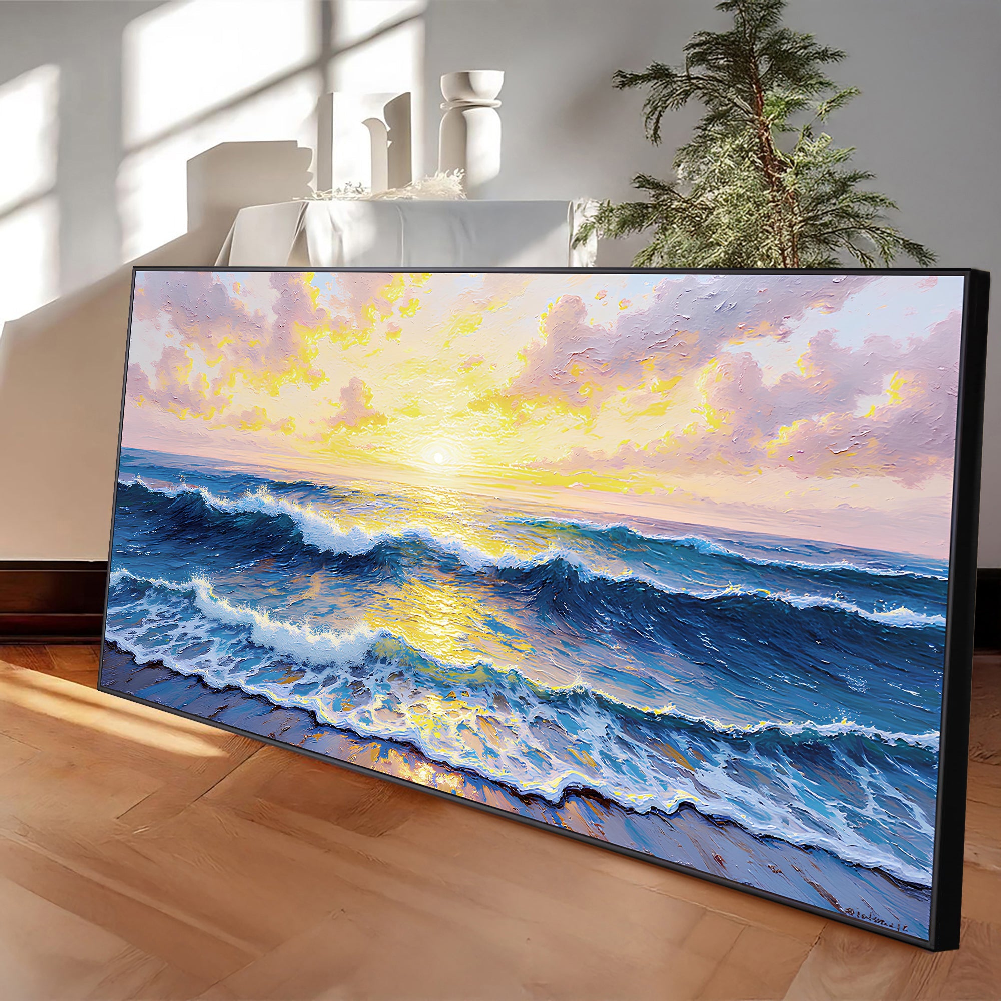 Golden Horizon Impasto Wall Art on sale at MyriadMart