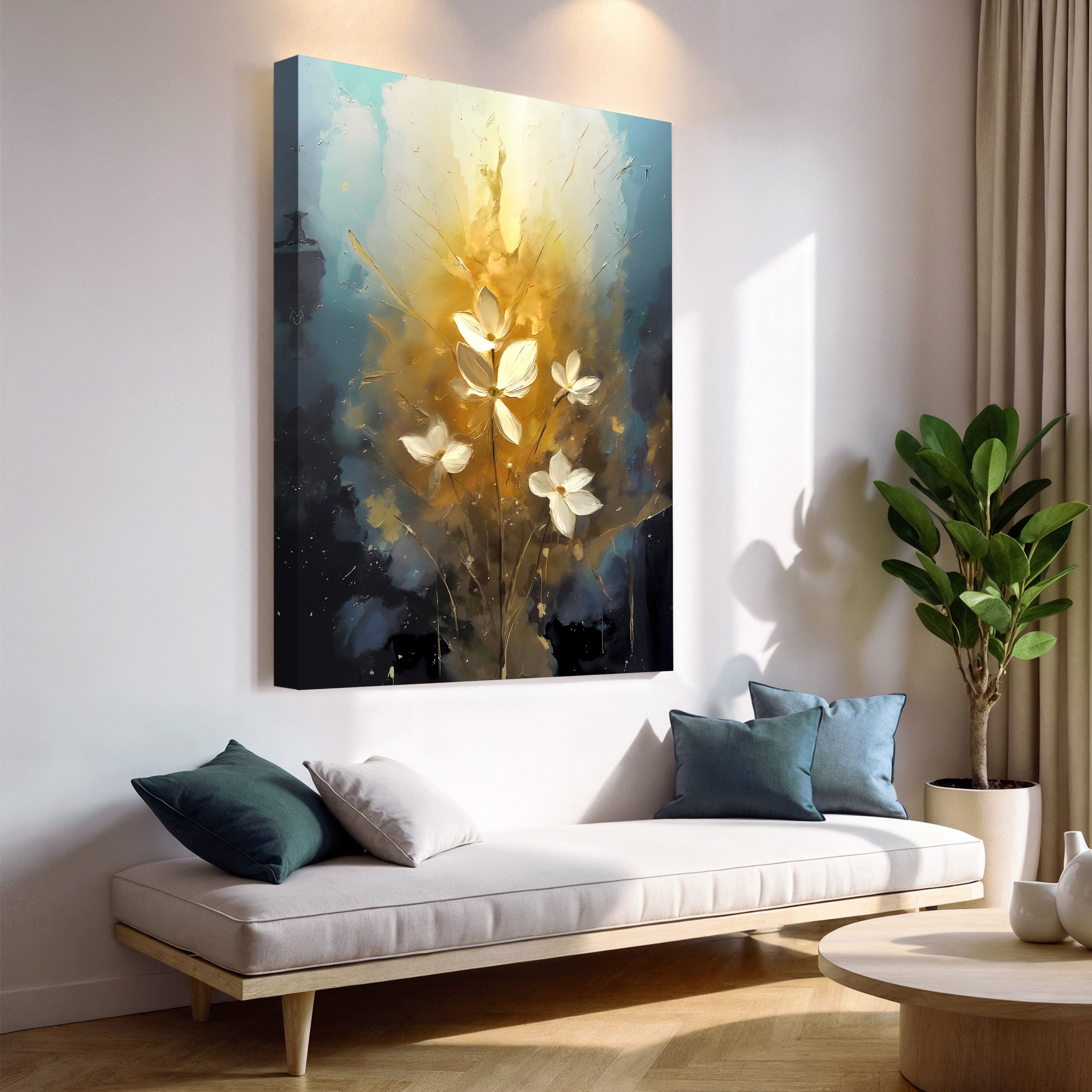 Golden Glow Elegant Flower Wall Art on sale at MyriadMart