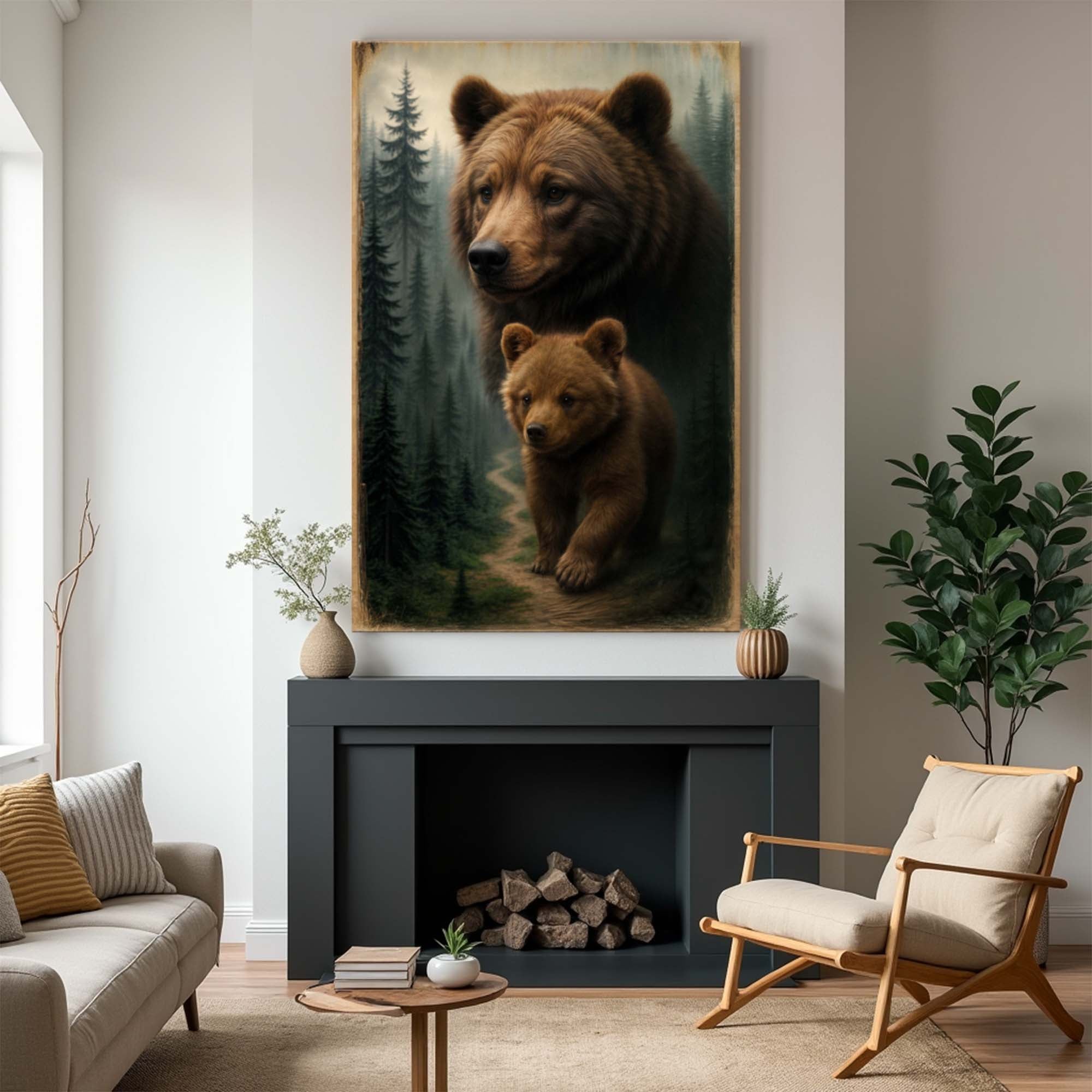 Path of the Wild Kin Bear and Cub Wall Art on sale at MyriadMart