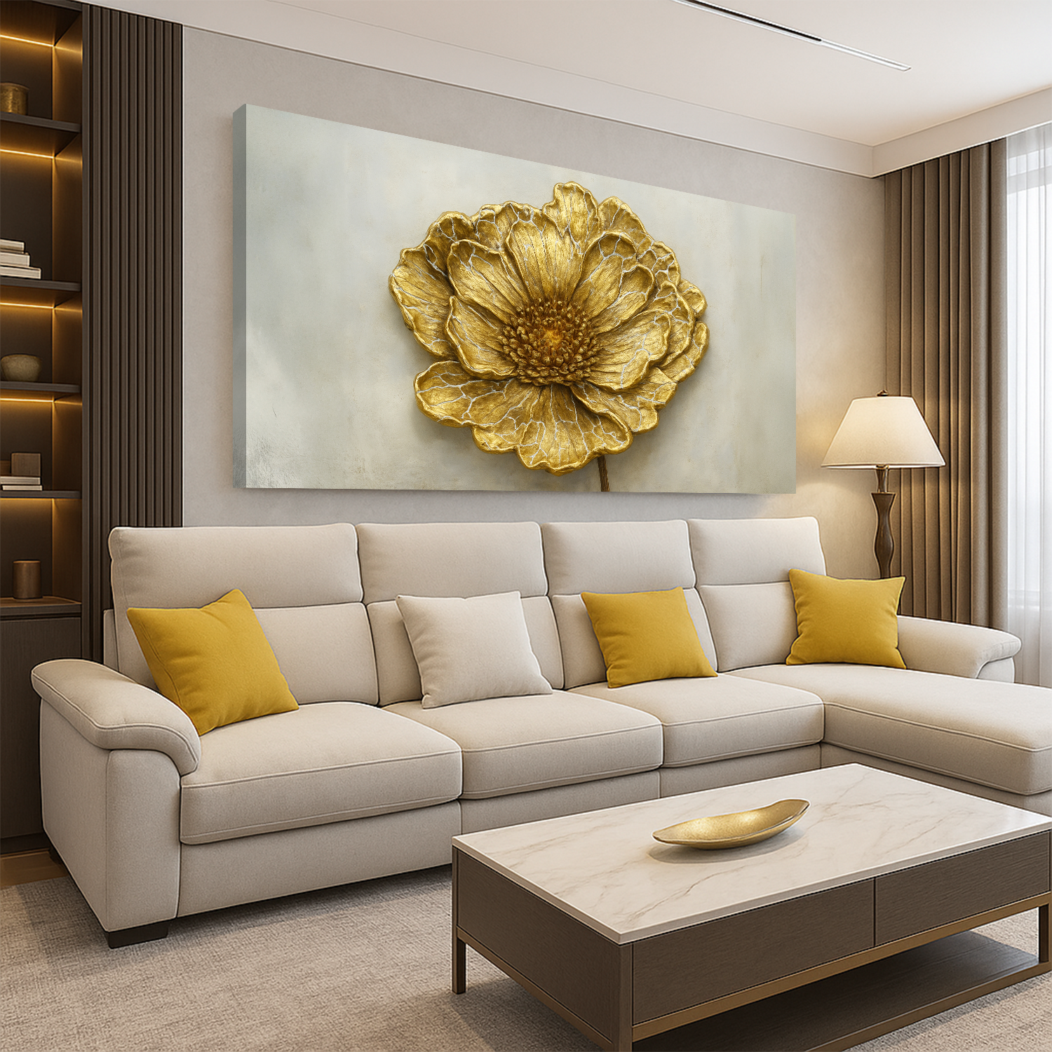 Golden Dandelion Minimalist Abstract Wall Art VI on sale at MyriadMart