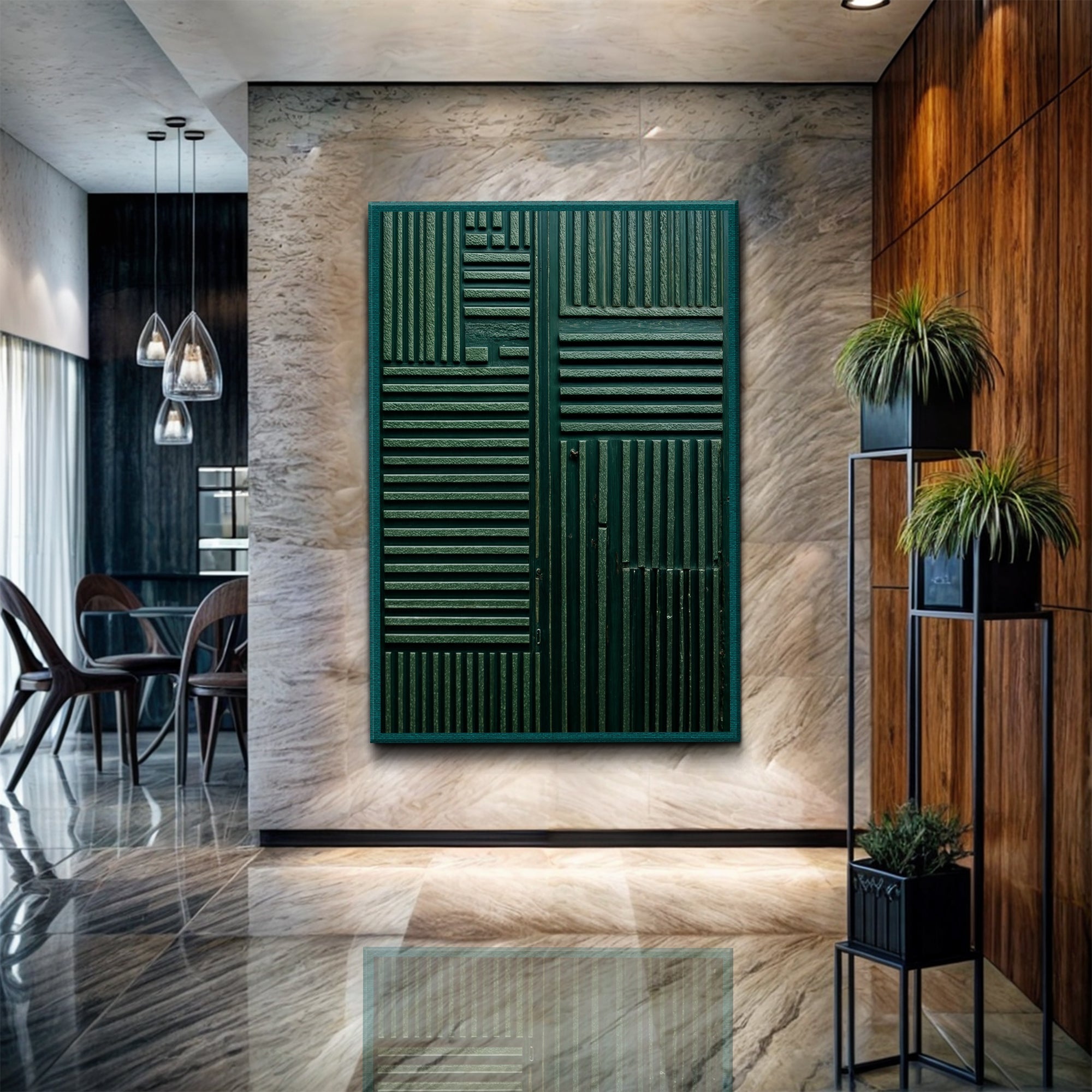 Green Abstract Patterns Wall Art on sale at MyriadMart