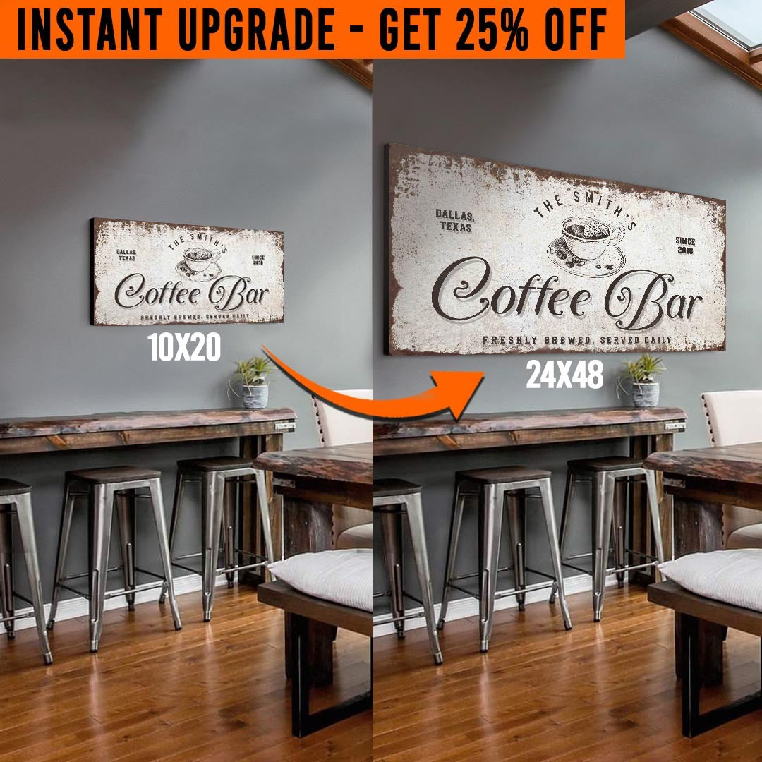 Upgrade Your 'Coffee Bar' Style 1 Canvas To 24x48 Inches on sale at MyriadMart