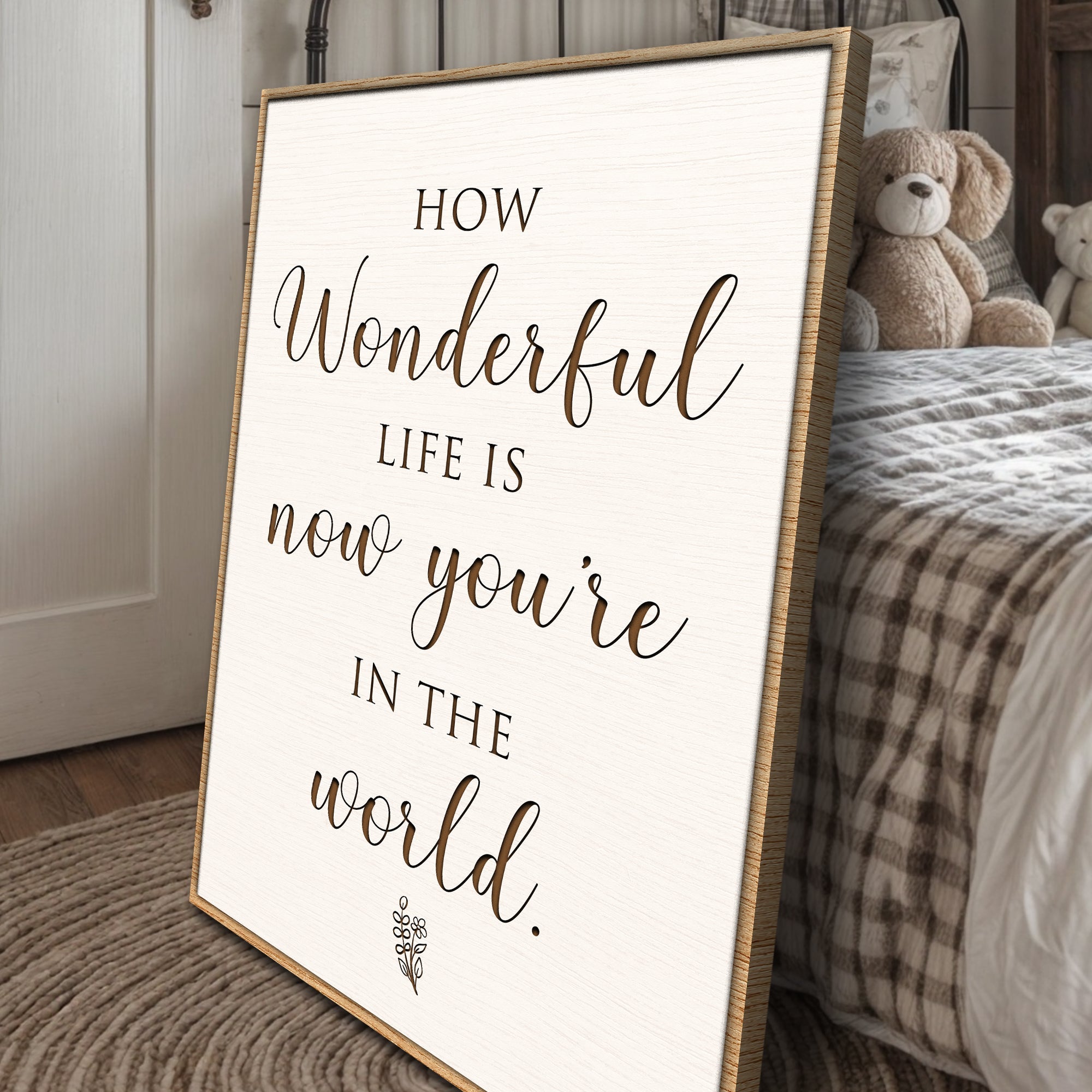 How Wonderful Life Is Nursery Sign II on sale at MyriadMart