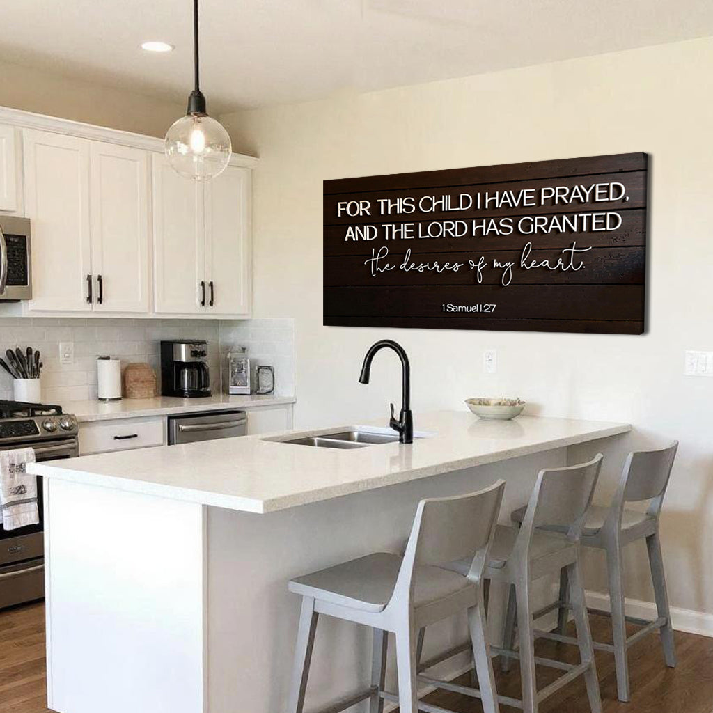 1 Samuel 1:27 - For This Child I Have Prayed Sign V on sale at MyriadMart