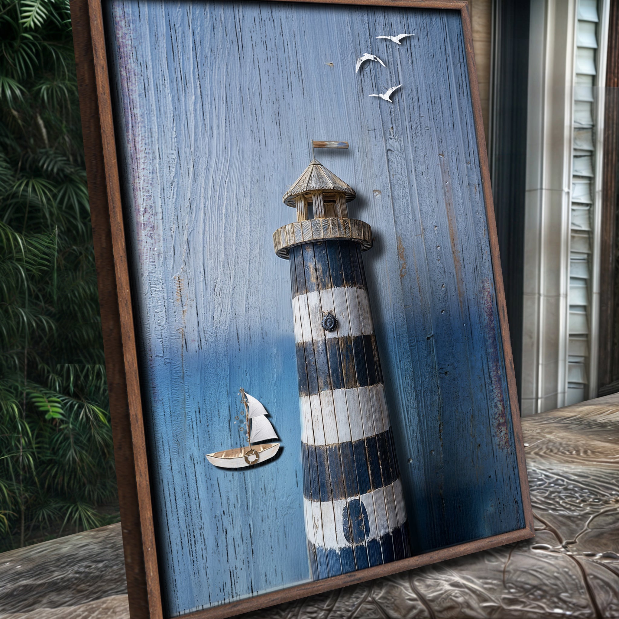 Wooden Lighthouse Coastal Wall Art III on sale at MyriadMart