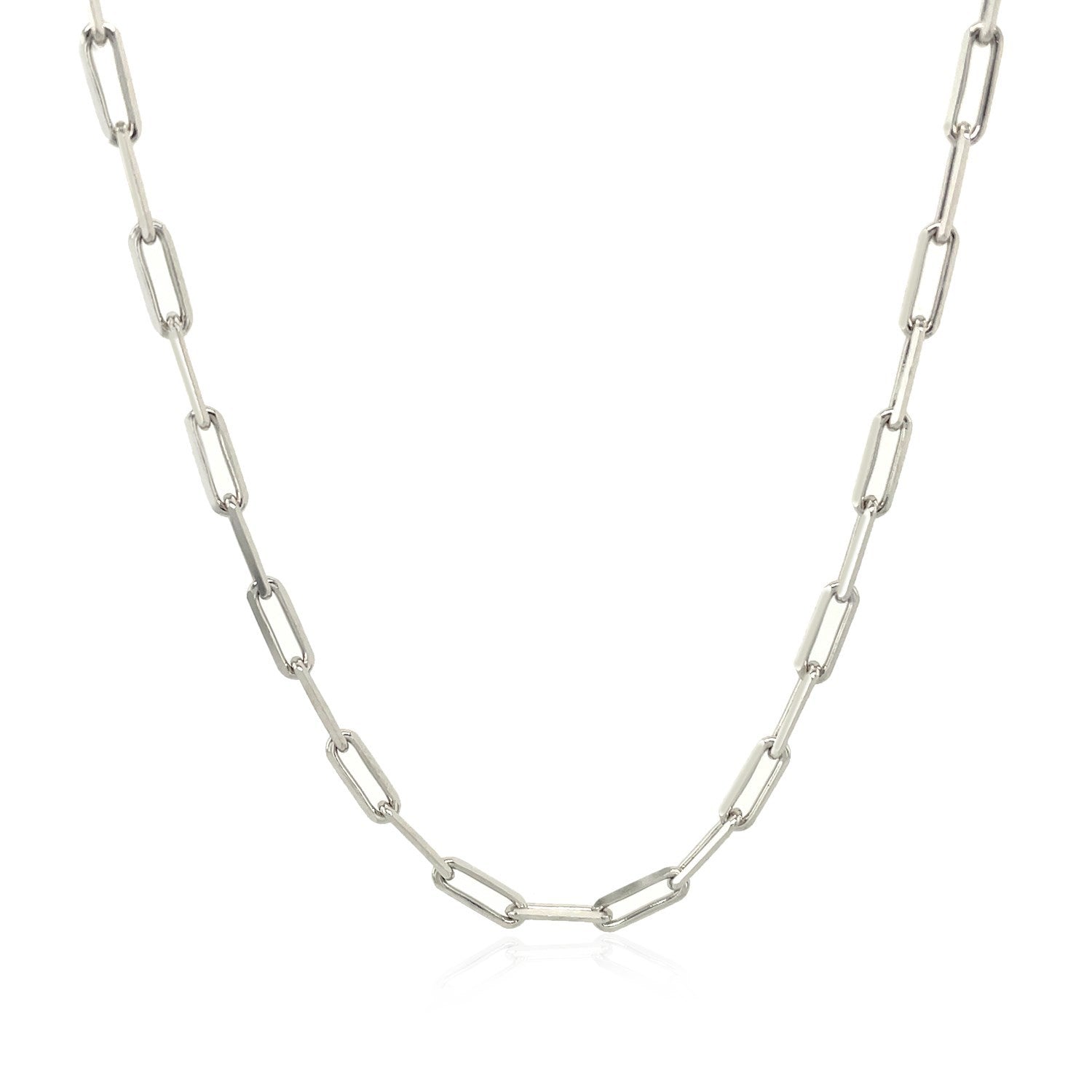 Sterling Silver Rhodium Plated Paperclip Chain 2.5 mm on sale at MyriadMart