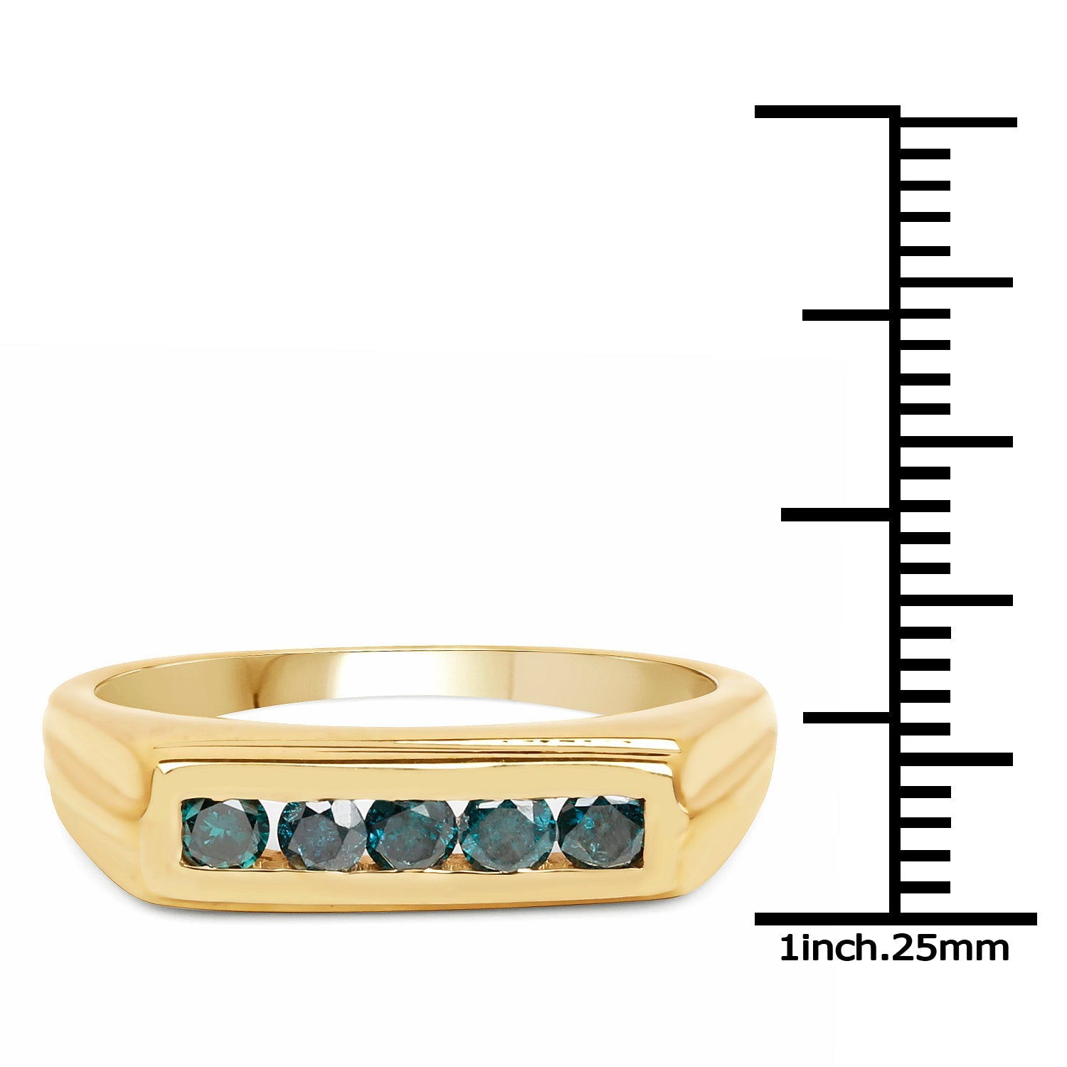 14K Yellow Gold Plated 0.50 Carat Genuine Blue Diamond .925 Sterling Silver Ring on sale at MyriadMart