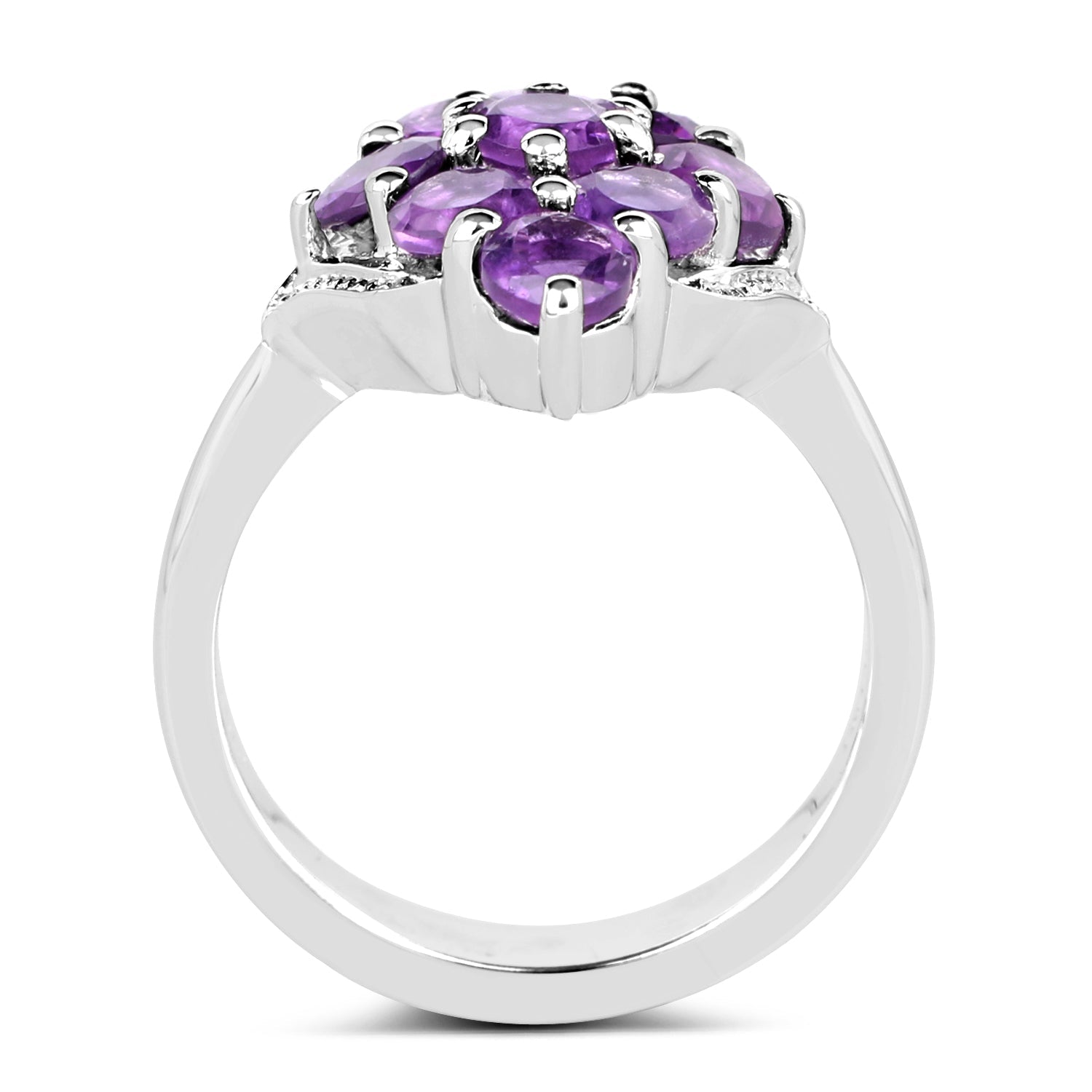 2.16 Carat Genuine Amethyst .925 Sterling Silver Ring on sale at MyriadMart