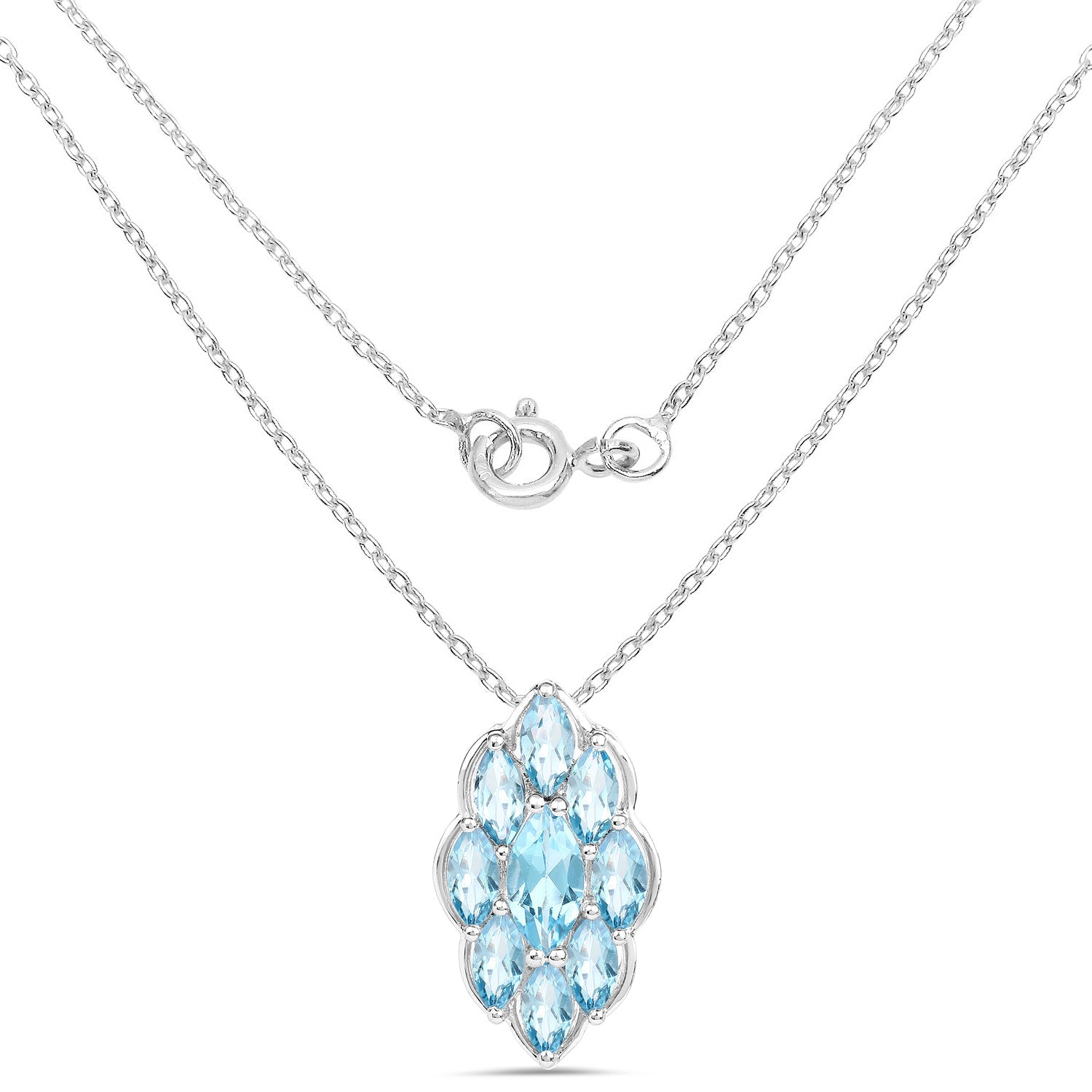 4.77 Carat Genuine Swiss Blue Topaz .925 Sterling Silver Pendant on sale at MyriadMart