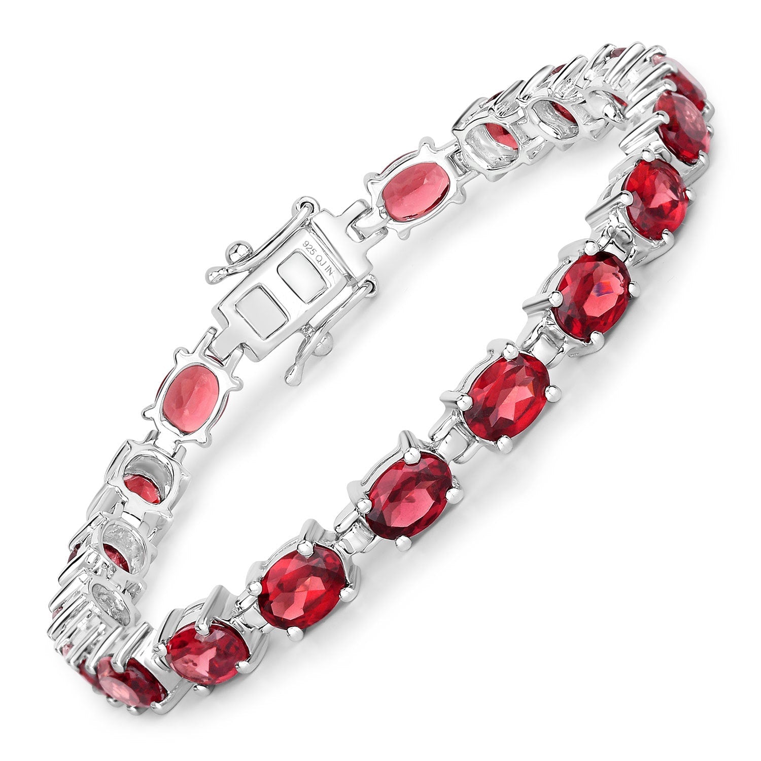 15.30 Carat Genuine Garnet .925 Sterling Silver Bracelet on sale at MyriadMart