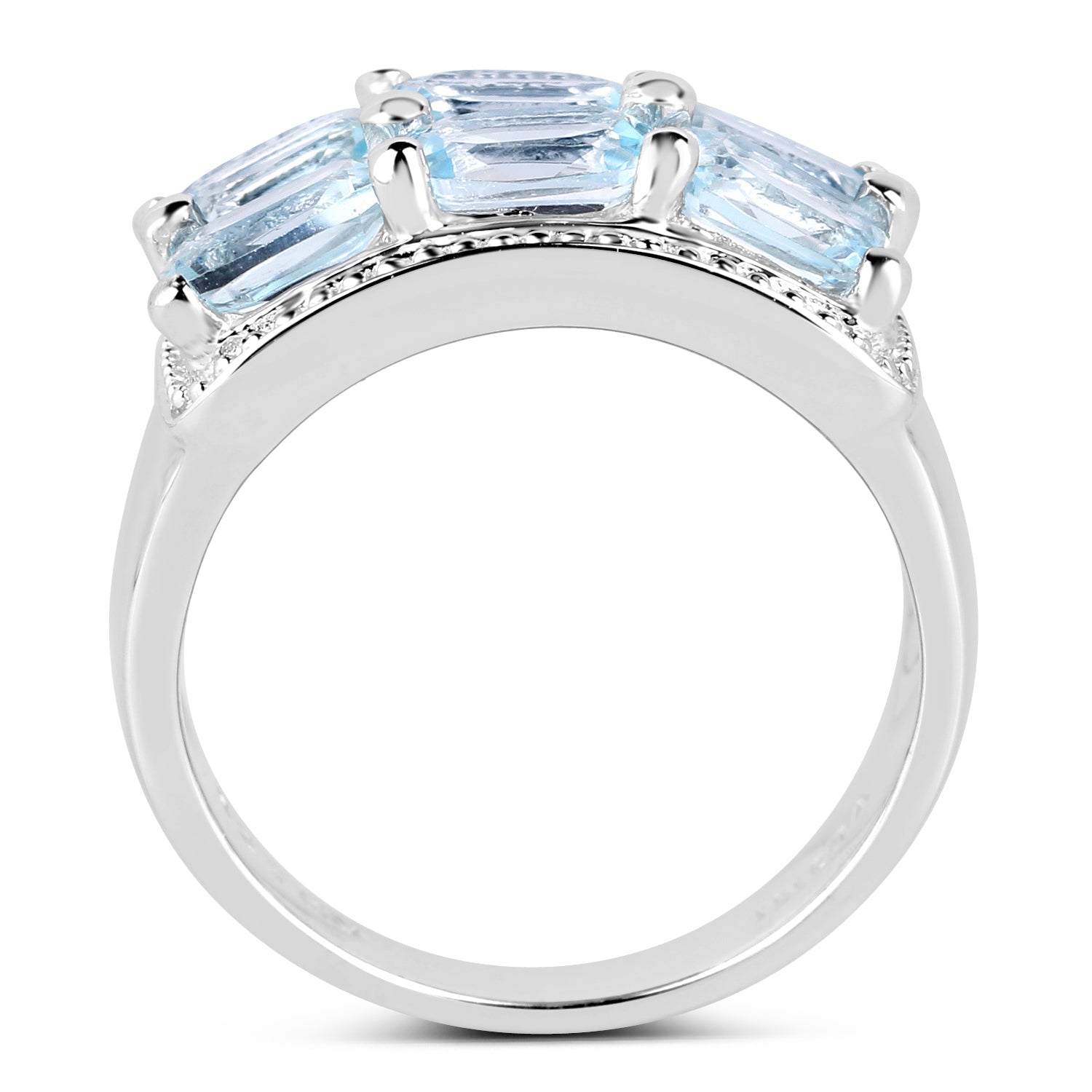 3.60 Carat Genuine Blue Topaz .925 Sterling Silver Ring on sale at MyriadMart