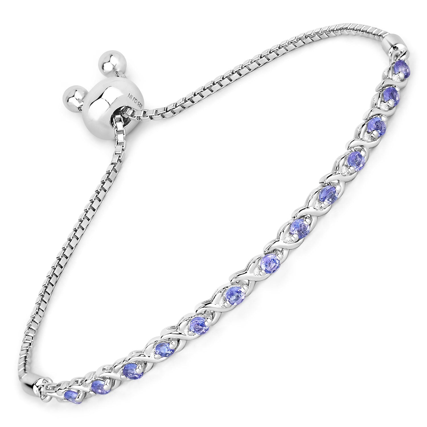 0.91 Carat Genuine Tanzanite .925 Sterling Silver Bracelet on sale at MyriadMart