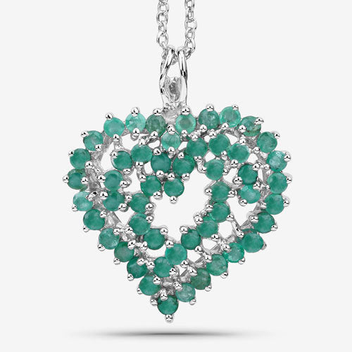 1.53 Carat Genuine Emerald .925 Sterling Silver Pendant on sale at MyriadMart