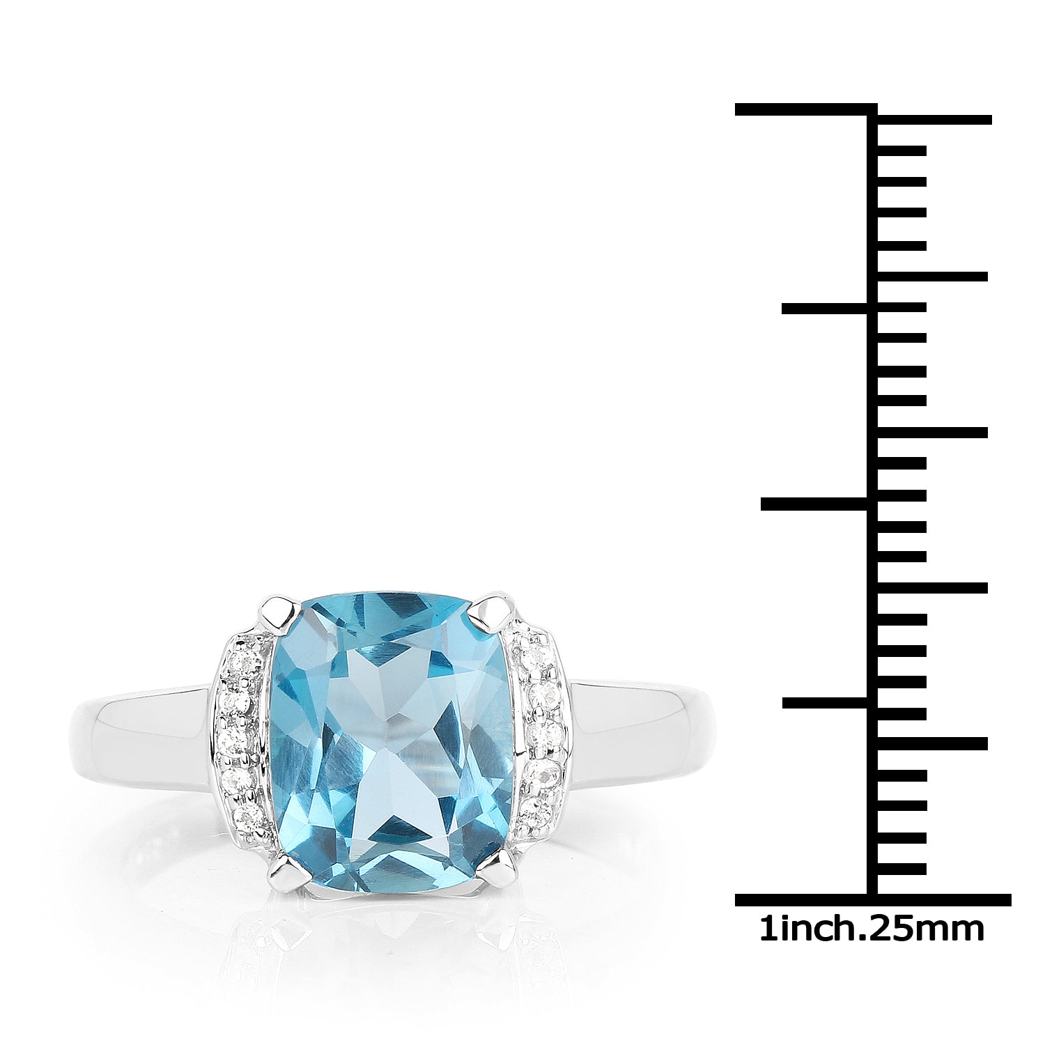 3.55 Carat Genuine London Blue Topaz & White Topaz .925 Sterling Silver Ring on sale at MyriadMart