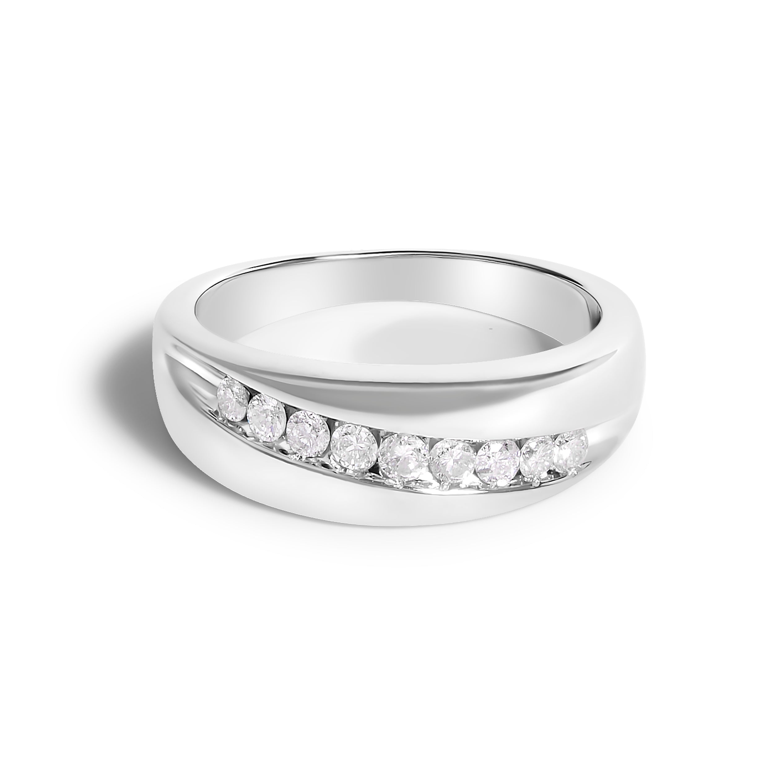 Men's.925 Sterling Silver 1/2 Cttw Diamond 9 Stone Band Ring - Size 10 on sale at MyriadMart