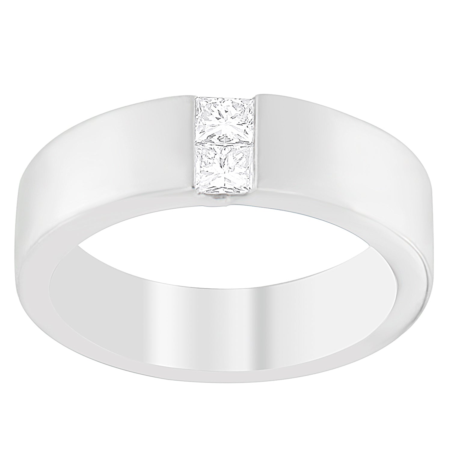 Men's 14K White Gold 1/4 ct.TDW Diamond Channel Band Ring G-H, VS1-VS2 on sale at MyriadMart