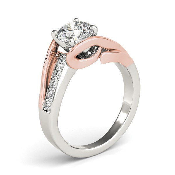 14k White And Rose Gold Bypass Shank Diamond Engagement Ring 1 1/8 cttw on sale at MyriadMart