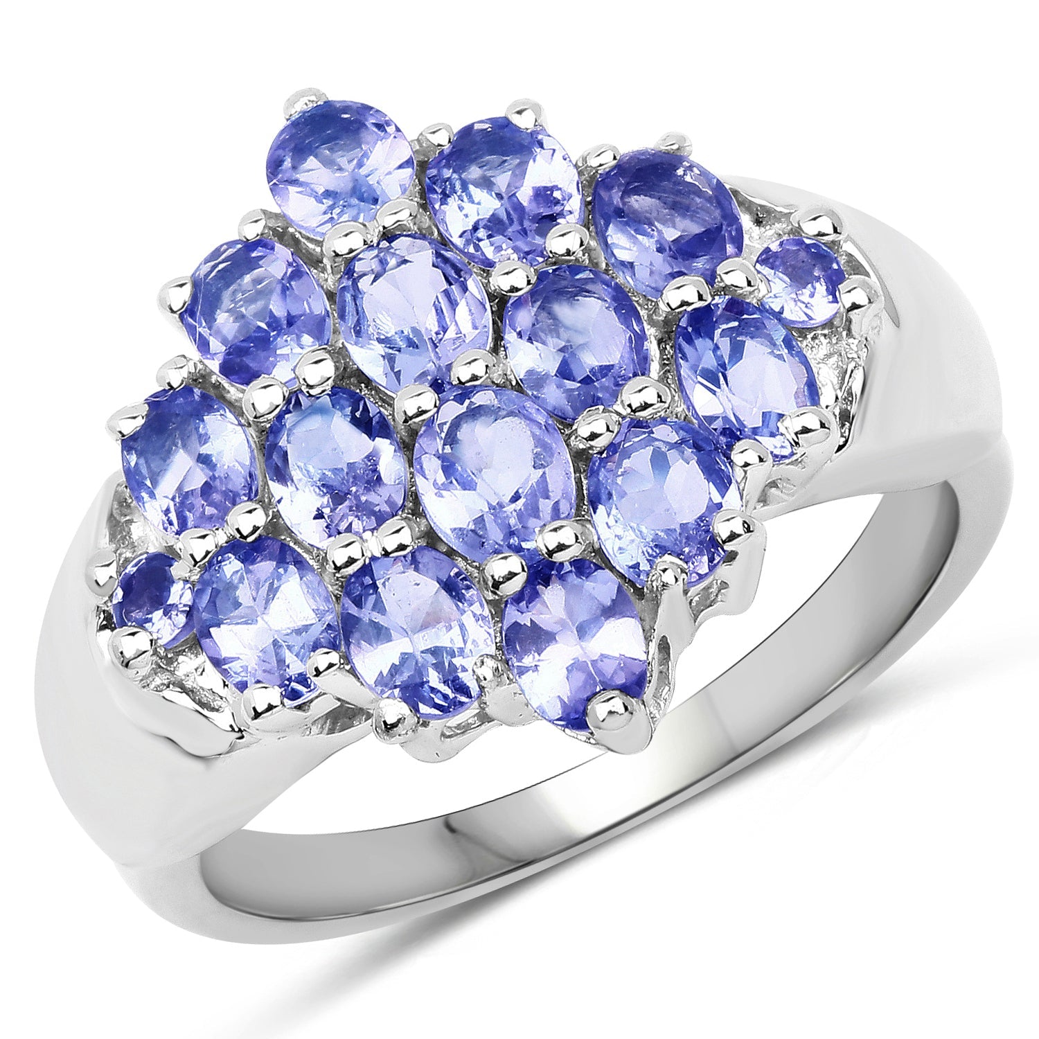 2.45 Carat Genuine Tanzanite .925 Sterling Silver Ring on sale at MyriadMart