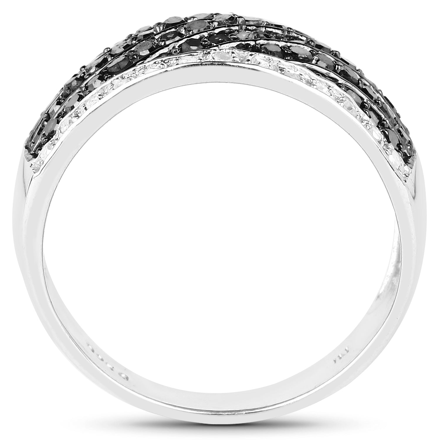 0.79 Carat Genuine Black Diamond .925 Sterling Silver Ring on sale at MyriadMart