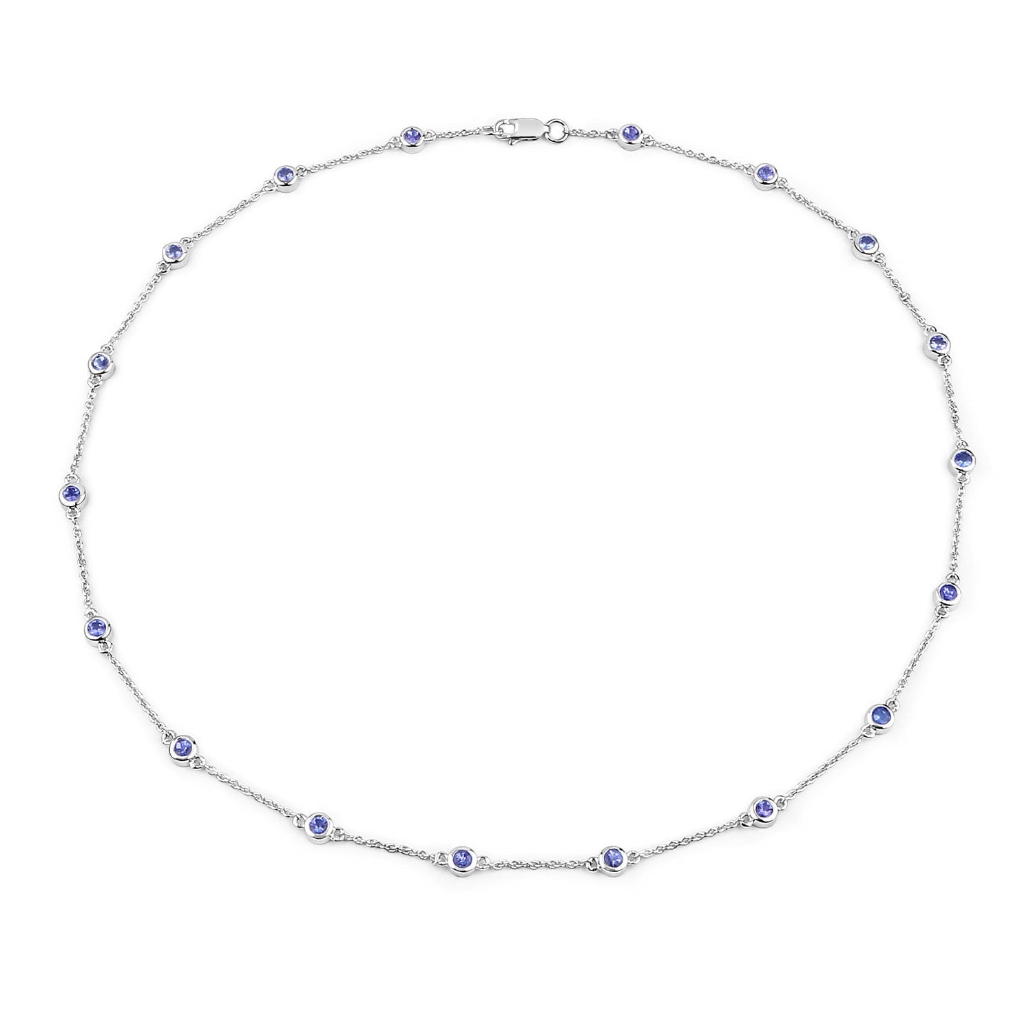 1.80 Carat Genuine Tanzanite .925 Sterling Silver Necklace on sale at MyriadMart