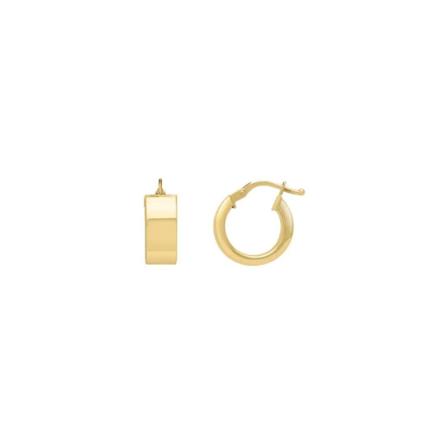 14k Yellow Gold Medium Square Tube Hoops Earrings on sale at MyriadMart