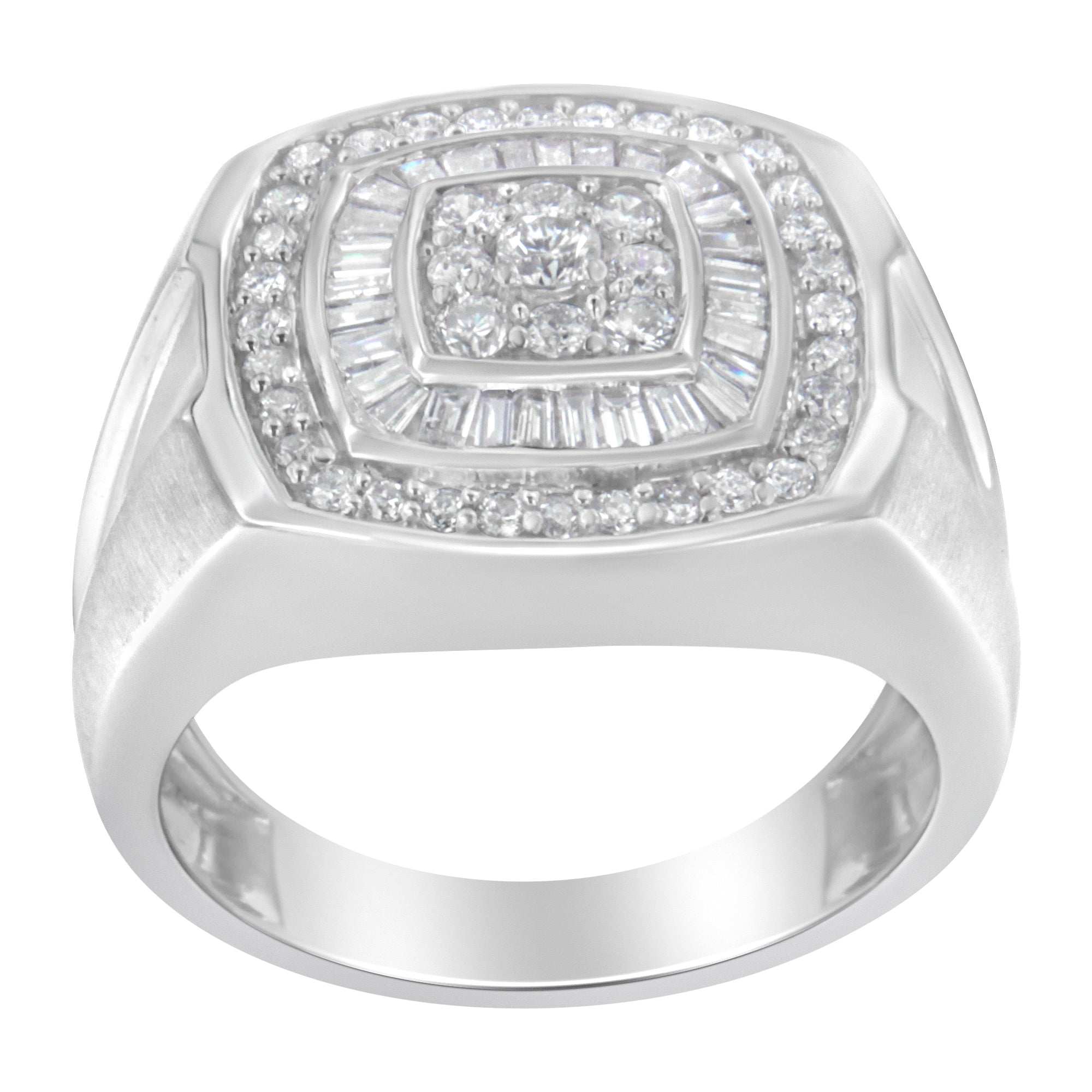 14K White Gold Men's Diamond Band Ring 1 cttw, H-I Color, SI1-SI2 Clarity on sale at MyriadMart