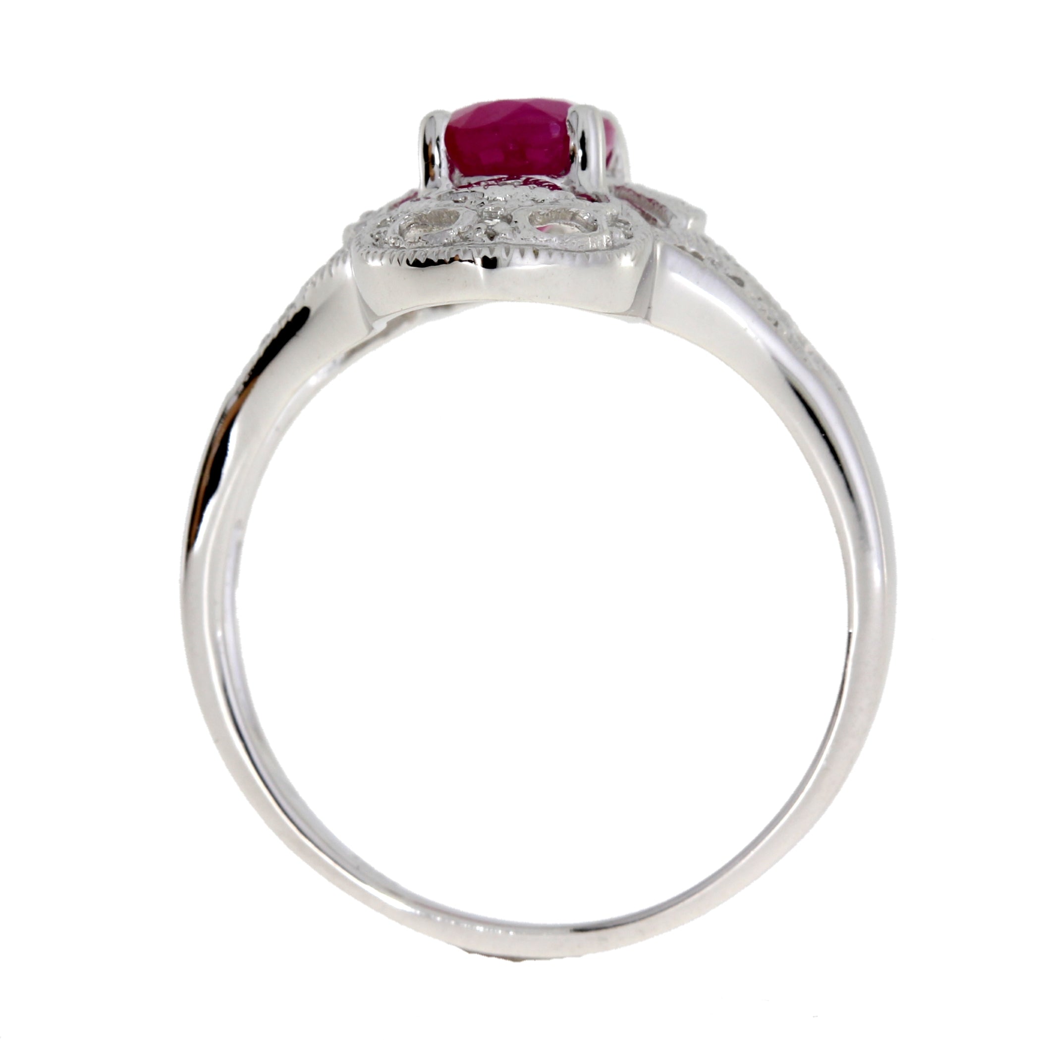 1.05ct Ruby Diamond Ring 10KT White Gold on sale at MyriadMart