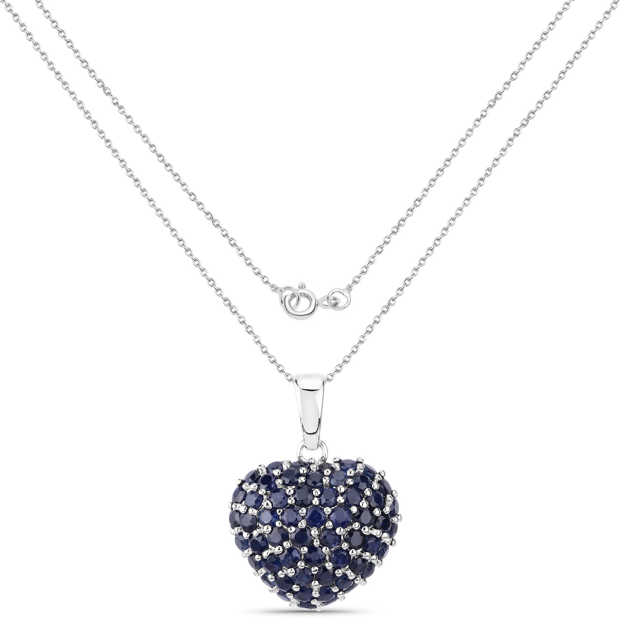 7.26 Carat Genuine Blue Sapphire .925 Sterling Silver Pendant on sale at MyriadMart