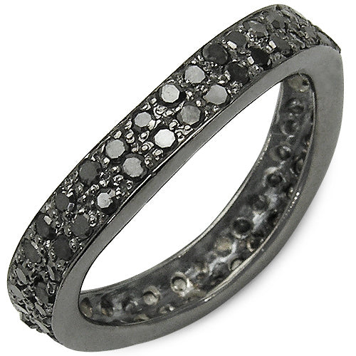 1.11 Carat Genuine Black Diamond .925 Sterling Silver Ring on sale at MyriadMart
