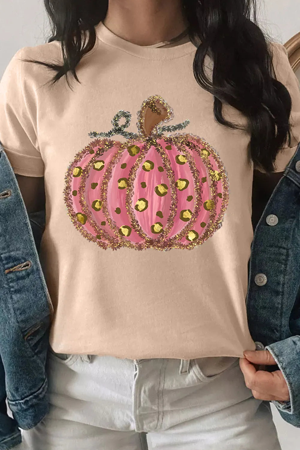 Pumpkin Round Neck Short Sleeve T-Shirt - MyriadMart