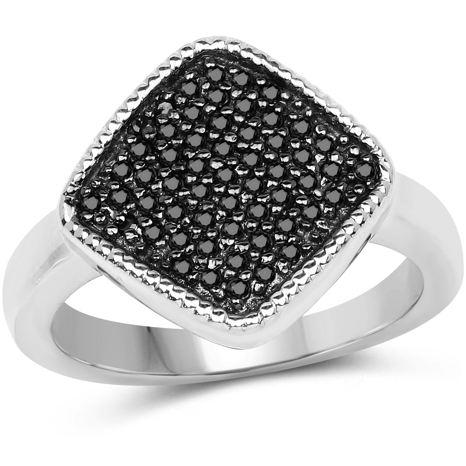 0.24 Carat Genuine Black Diamond .925 Sterling Silver Ring on sale at MyriadMart