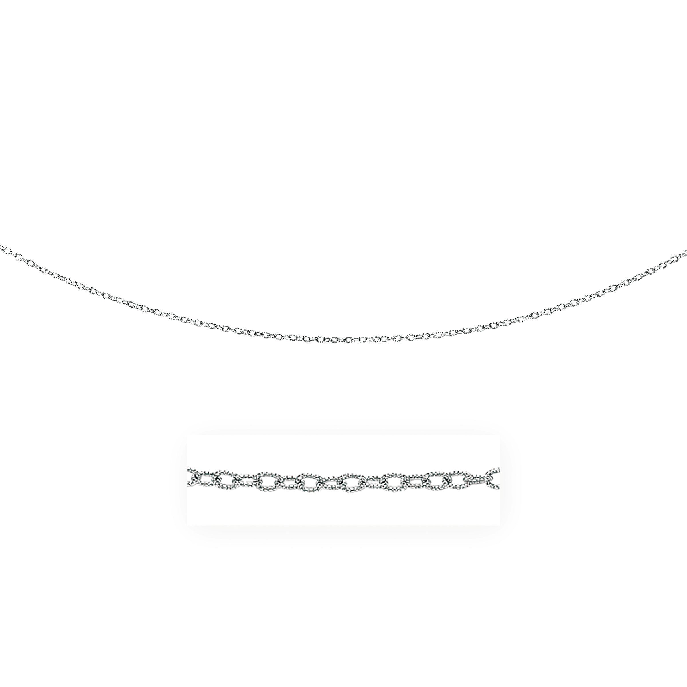 2.5mm 14k White Gold Pendant Chain with Textured Links on sale at MyriadMart
