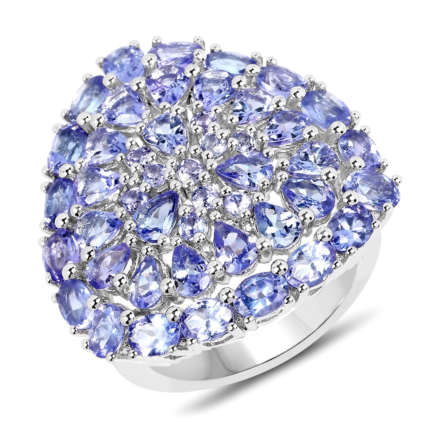 5.93 Carat Genuine Tanzanite .925 Sterling Silver Ring on sale at MyriadMart