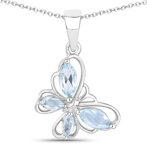0.78 Carat Genuine Blue Topaz .925 Sterling Silver Pendant on sale at MyriadMart