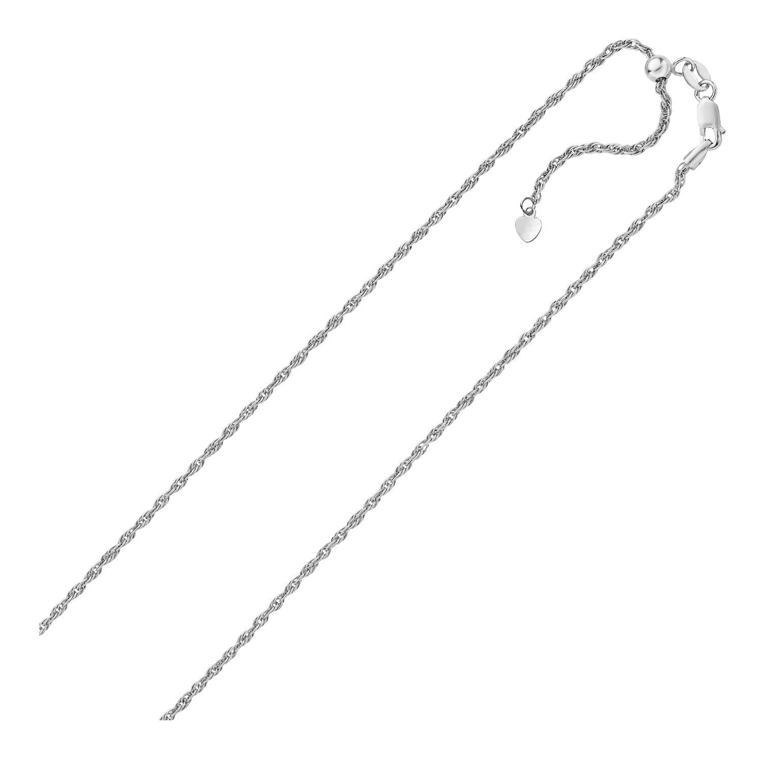 Sterling Silver 1.5mm Adjustable Rope Chain on sale at MyriadMart