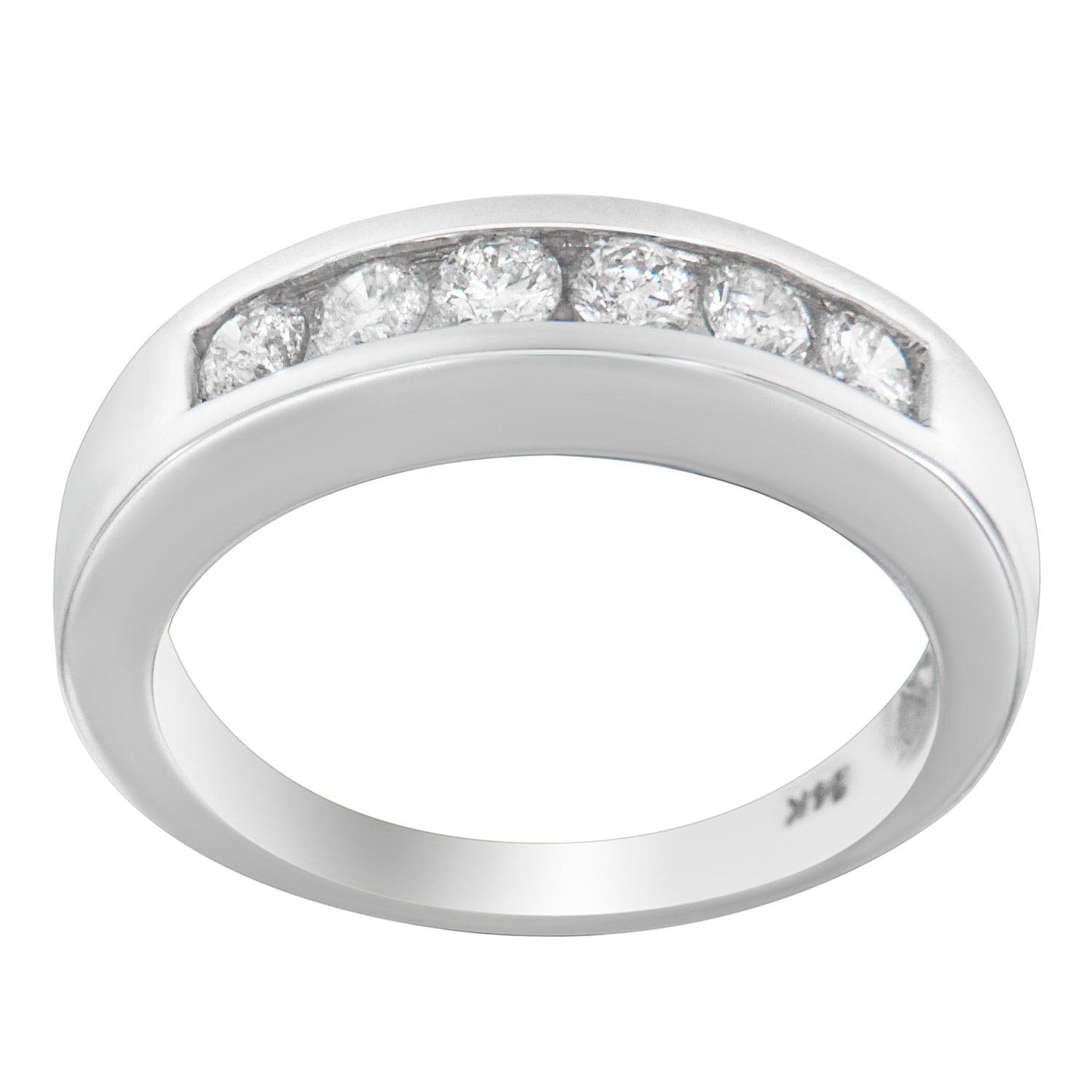 14K White Gold 3/4ct. TDW Diamond Channel Band Ring H-I, I1-I2 on sale at MyriadMart