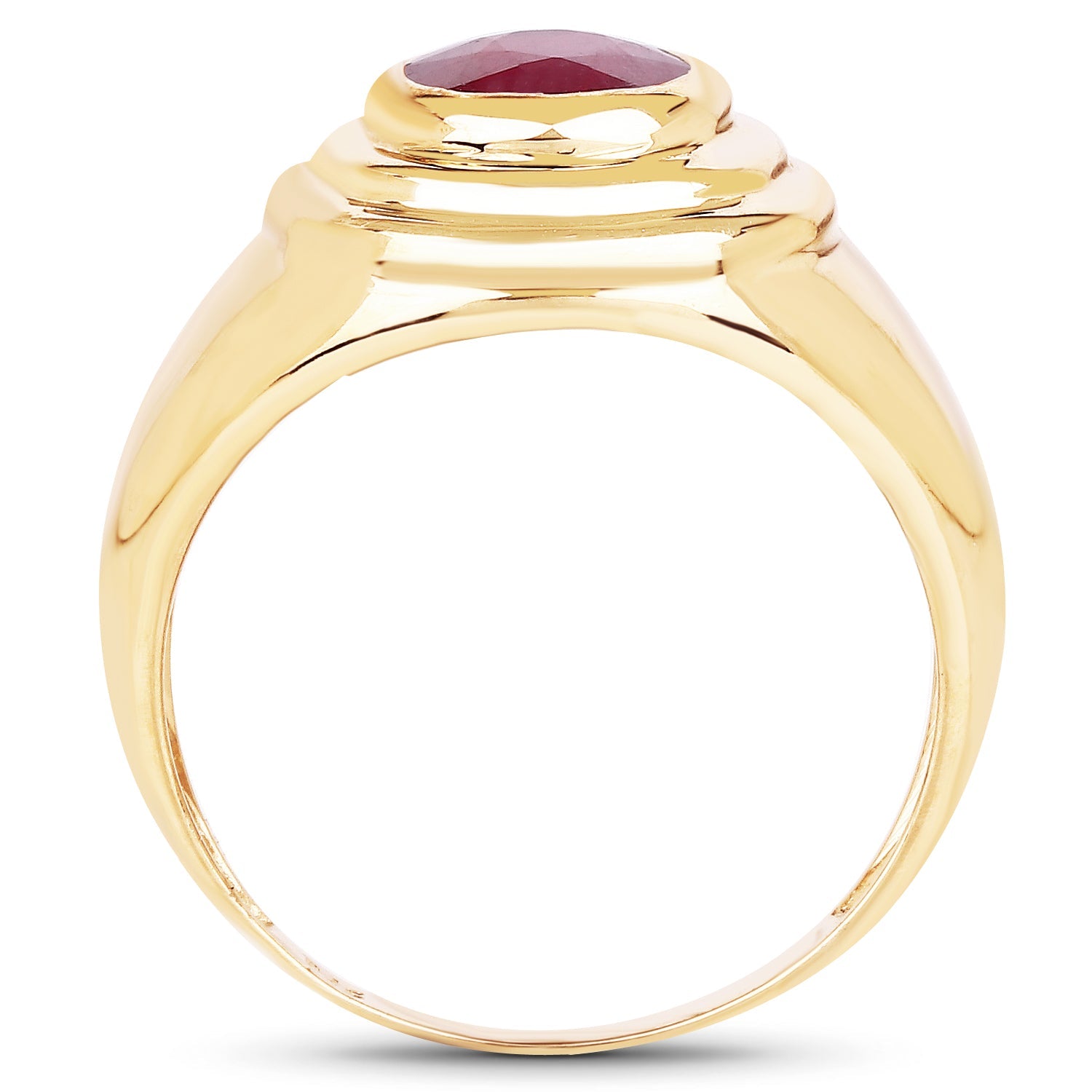 14K Yellow Gold Plated 1.65 Carat Genuine Glass Filled Ruby .925 Sterling Silver Ring on sale at MyriadMart