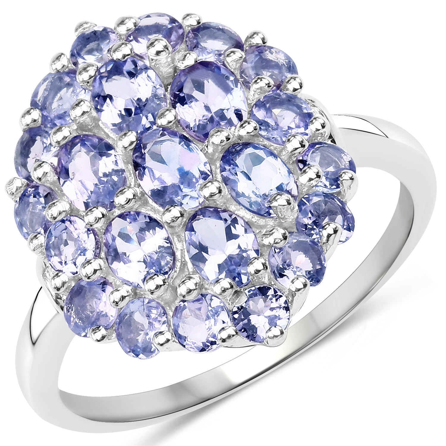 2.31 Carat Genuine Tanzanite .925 Sterling Silver Ring on sale at MyriadMart